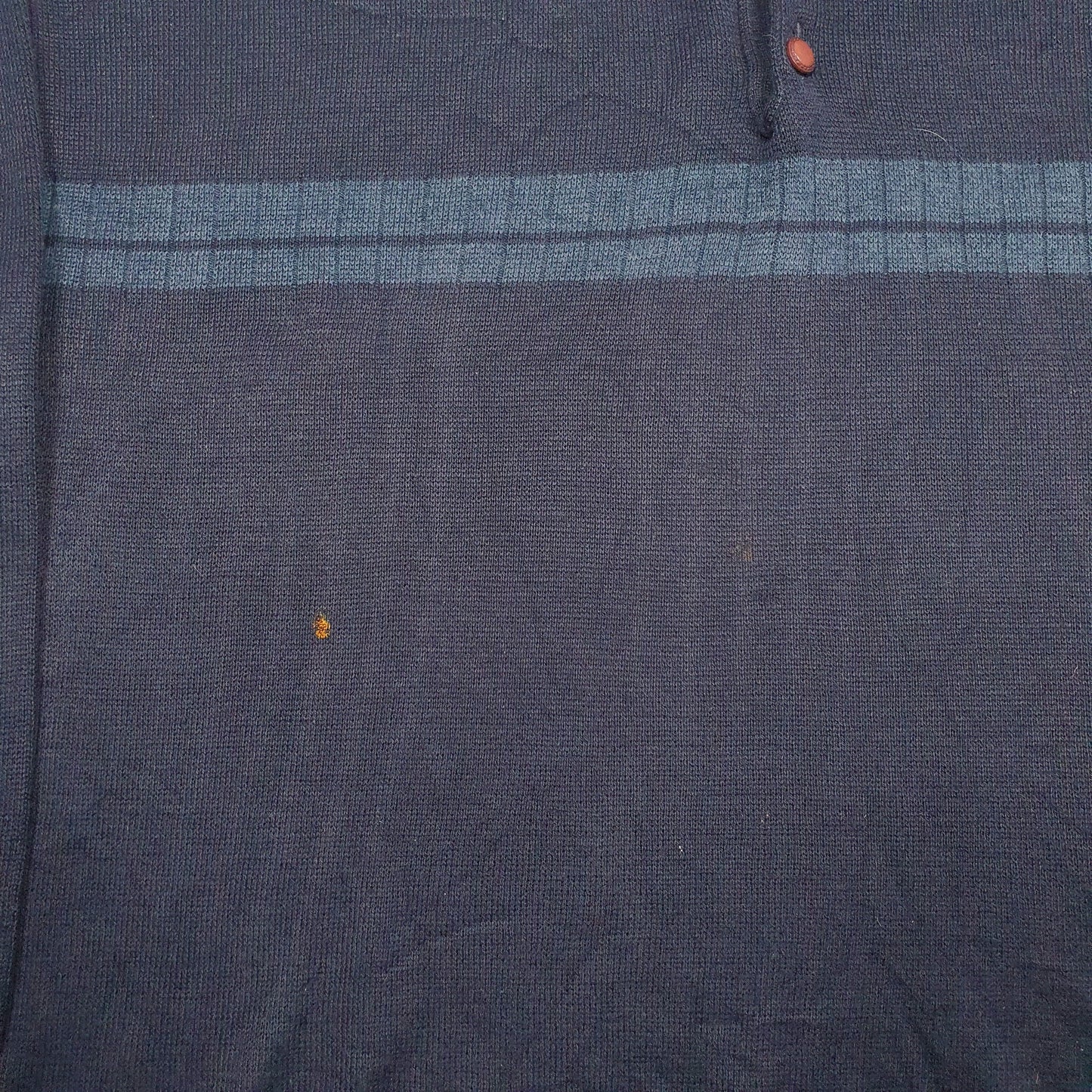 Mens Navy Unbranded Button up Quarter Zip Jumper