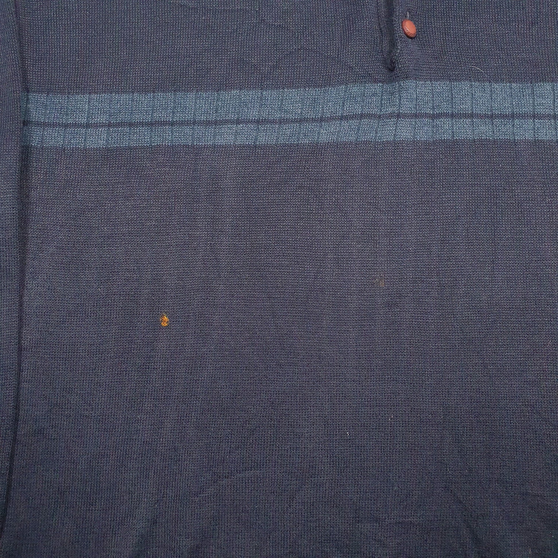 Mens Navy Unbranded Button up Quarter Zip Jumper