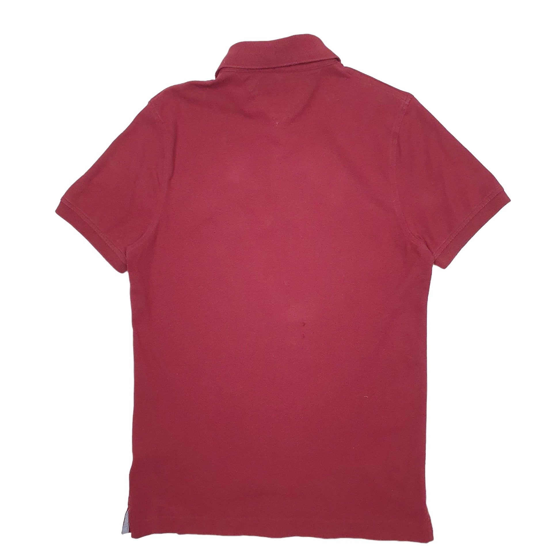 Mens Burgundy Tommy Hilfiger  Short Sleeve Polo Shirt