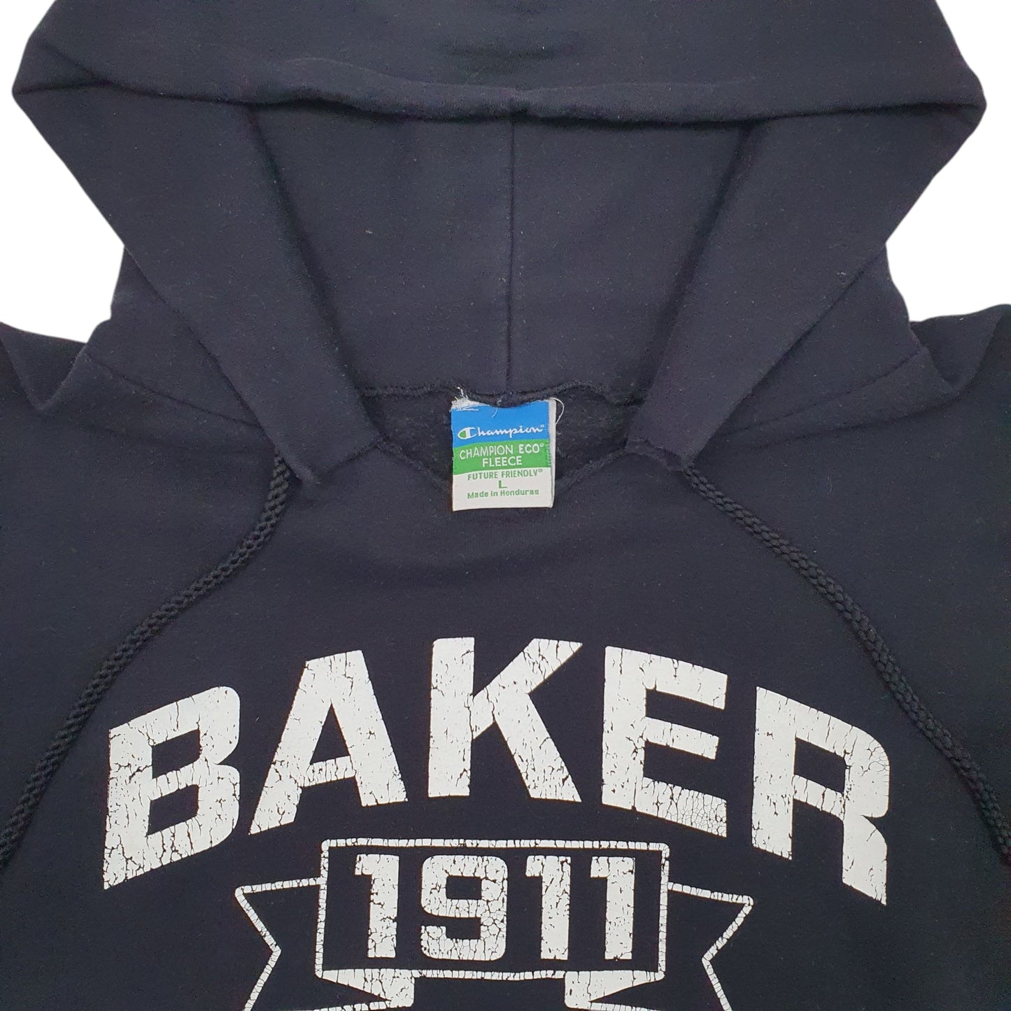 Mens Black Champion Baker College Hoodie Jumper
