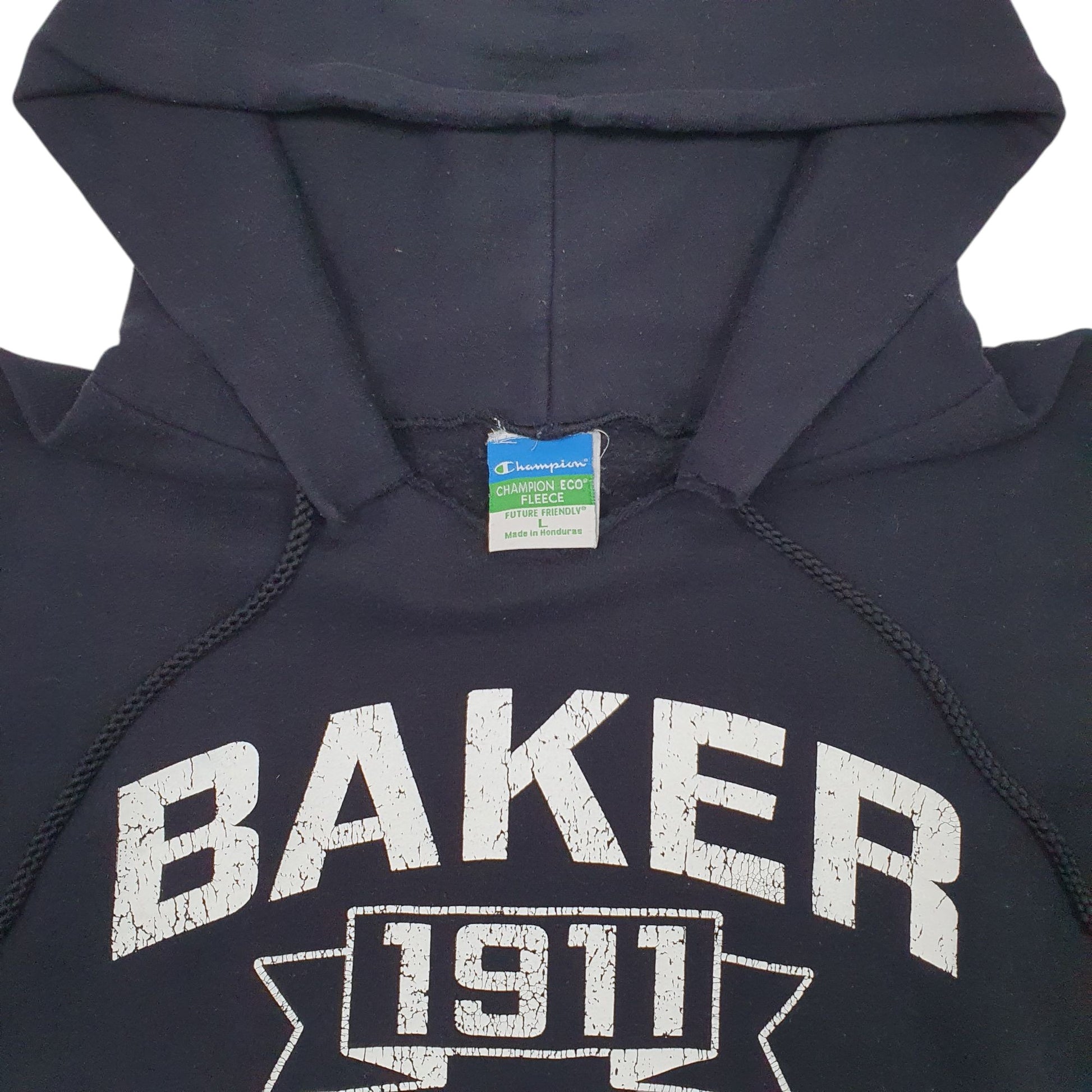 Mens Black Champion Baker College Hoodie Jumper
