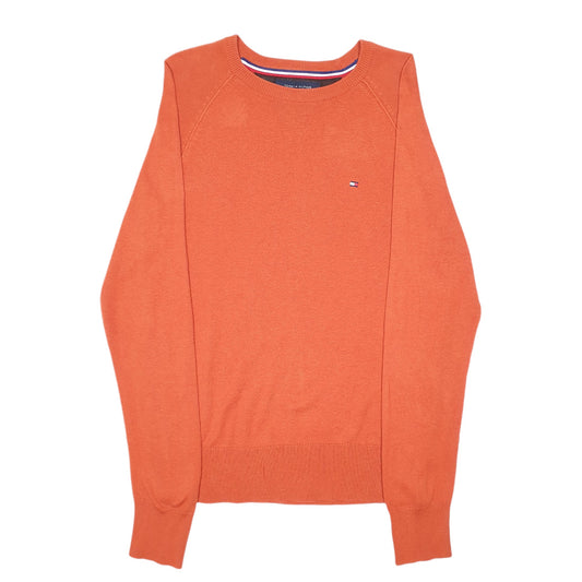 Mens Orange Tommy Hilfiger Knit Sweater Crewneck Jumper