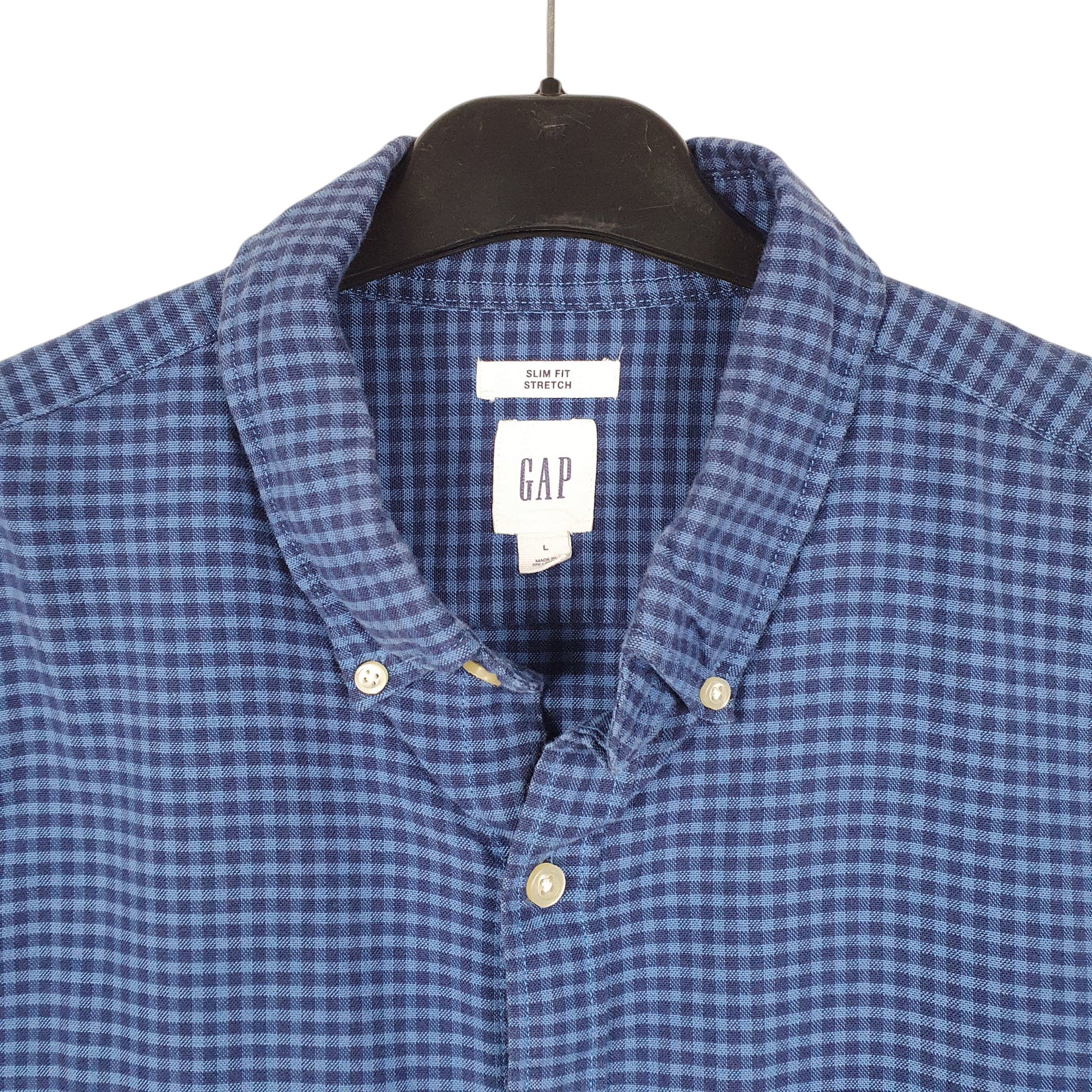 Mens Blue Gap Stretch Long Sleeve Shirt