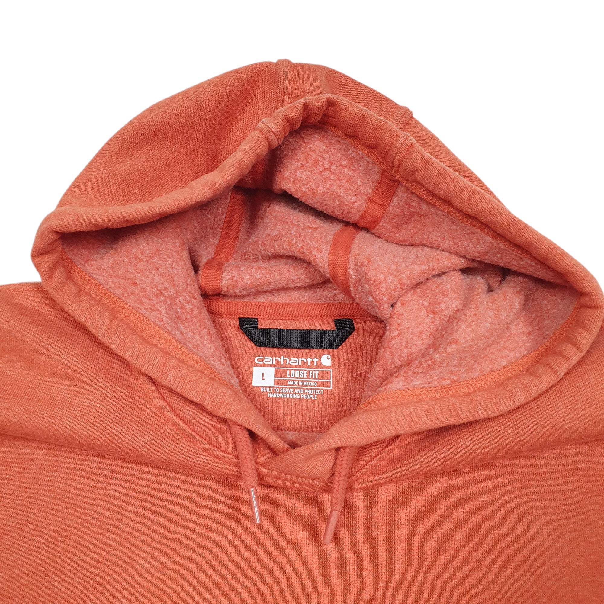 Mens Carhartt Orange Hoodie Workwear Jumper L Bundl Clothing