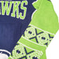 Womens Navy NFL Knit Seattle Seahawks American Football Hoodie Jumper