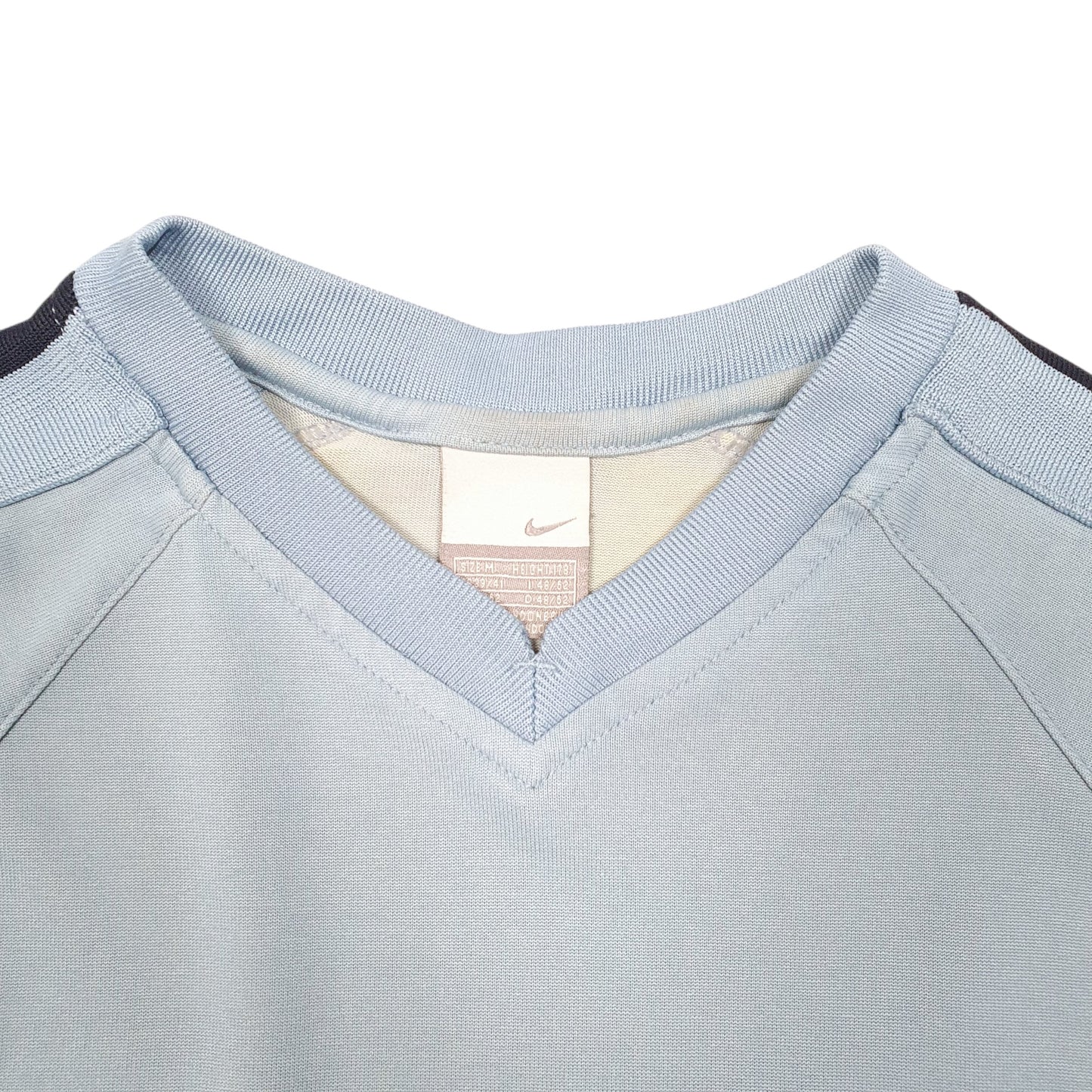 Mens Blue Nike Vintage 2000s V Neck Active Short Sleeve T Shirt