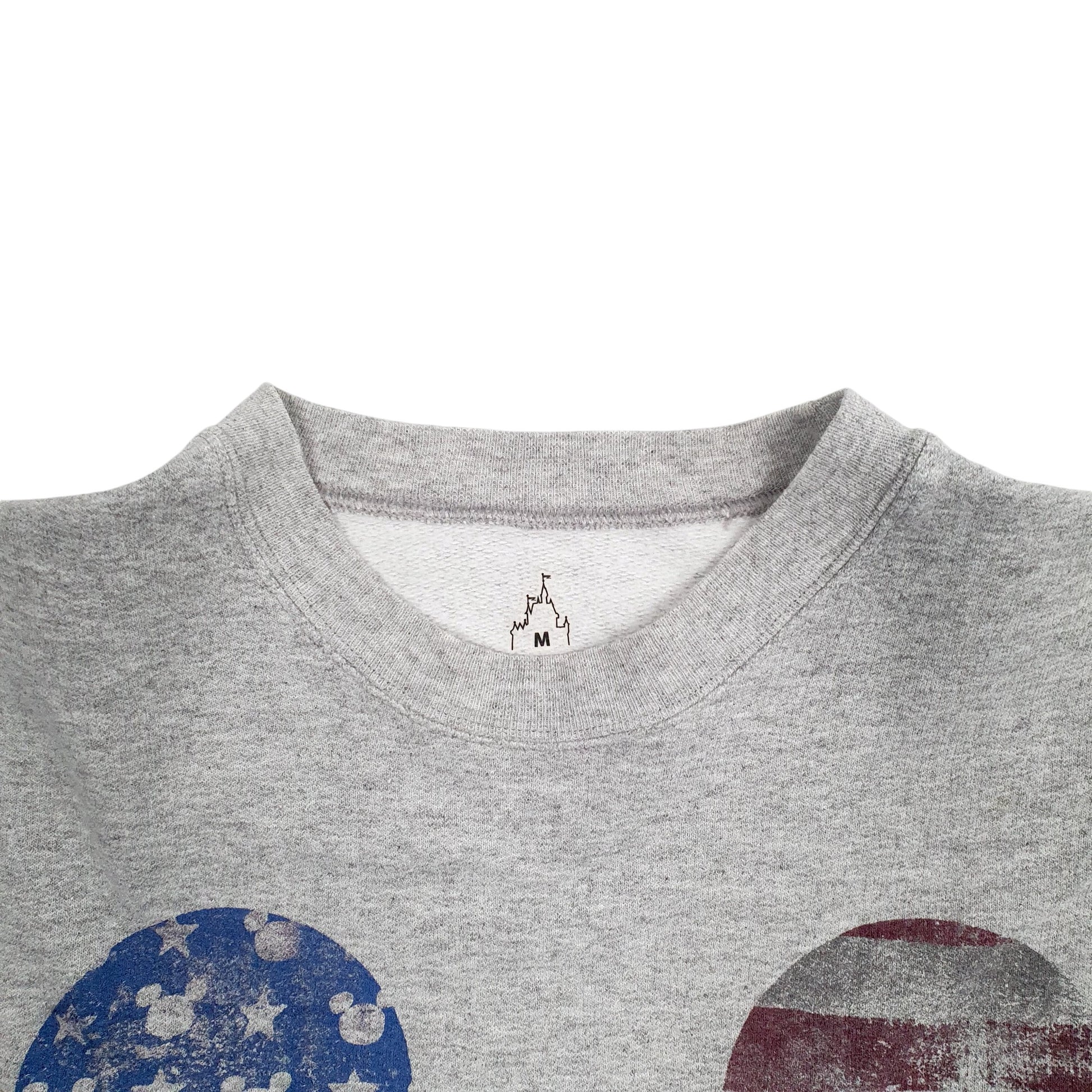 Mens Grey Disney Mickey Mouse Disneyland America Crewneck Jumper