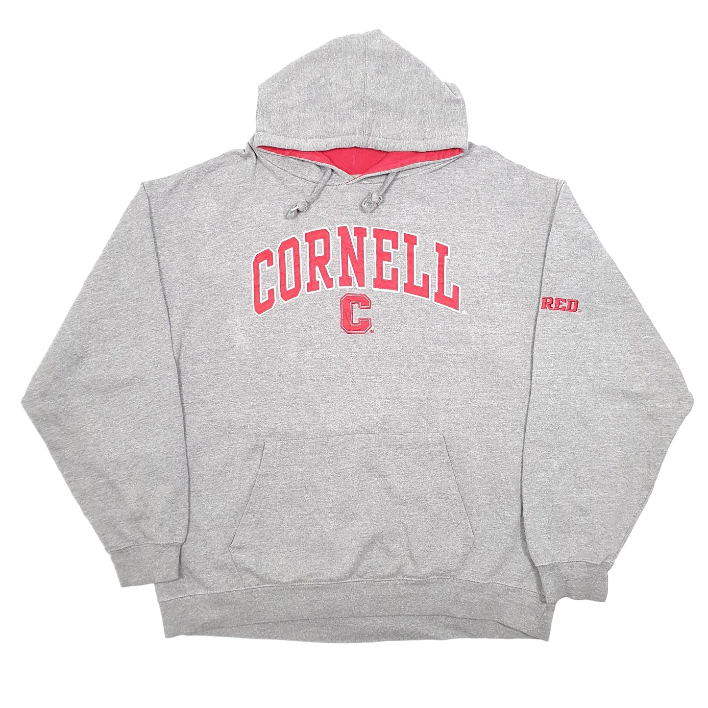 Mens Grey Old Varsity Brand Cornell College USA Big Red Hoodie Jumper