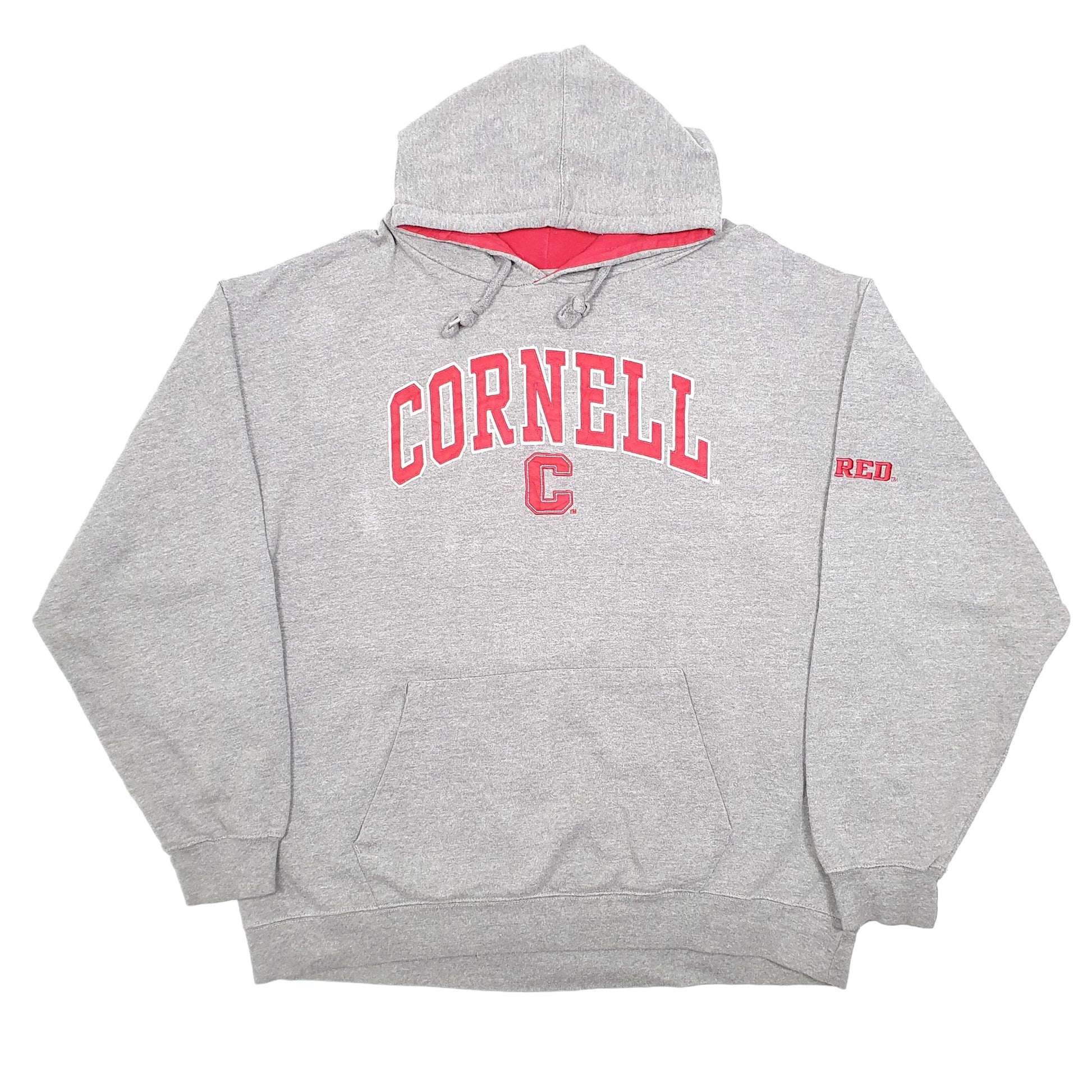 Mens Grey Old Varsity Brand Cornell College USA Big Red Hoodie Jumper