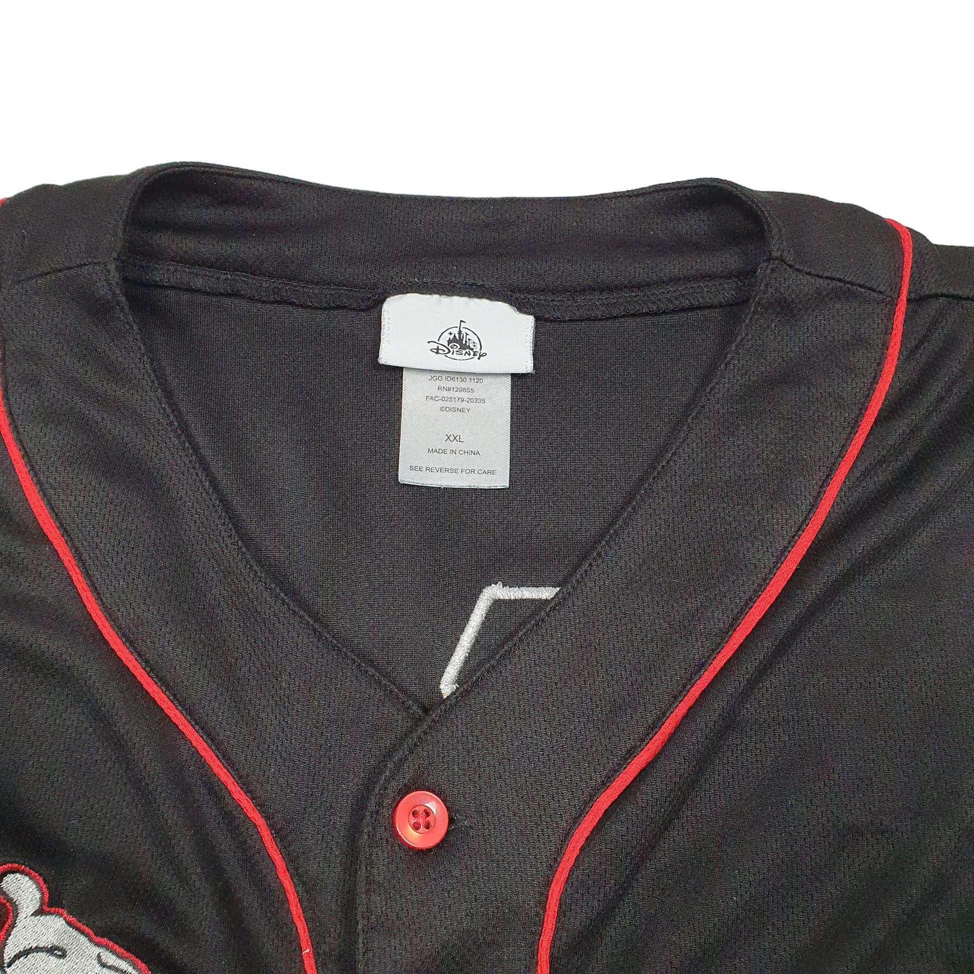 Mens Black Disney Baseball Jersey Mickey Mouse World 71 Short Sleeve T Shirt