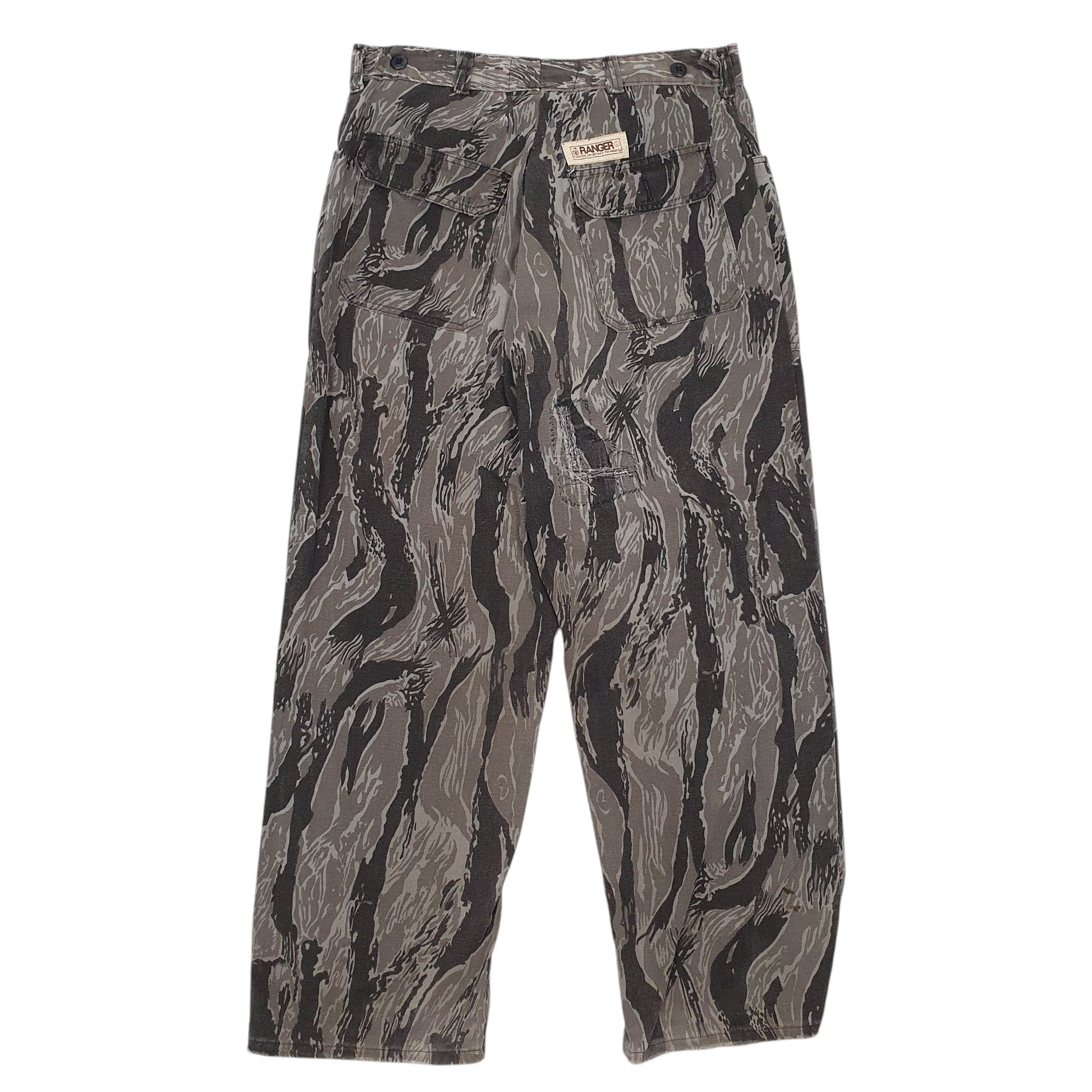 Mens Grey Ranger Hunting Tiger Camo Cargo Trousers