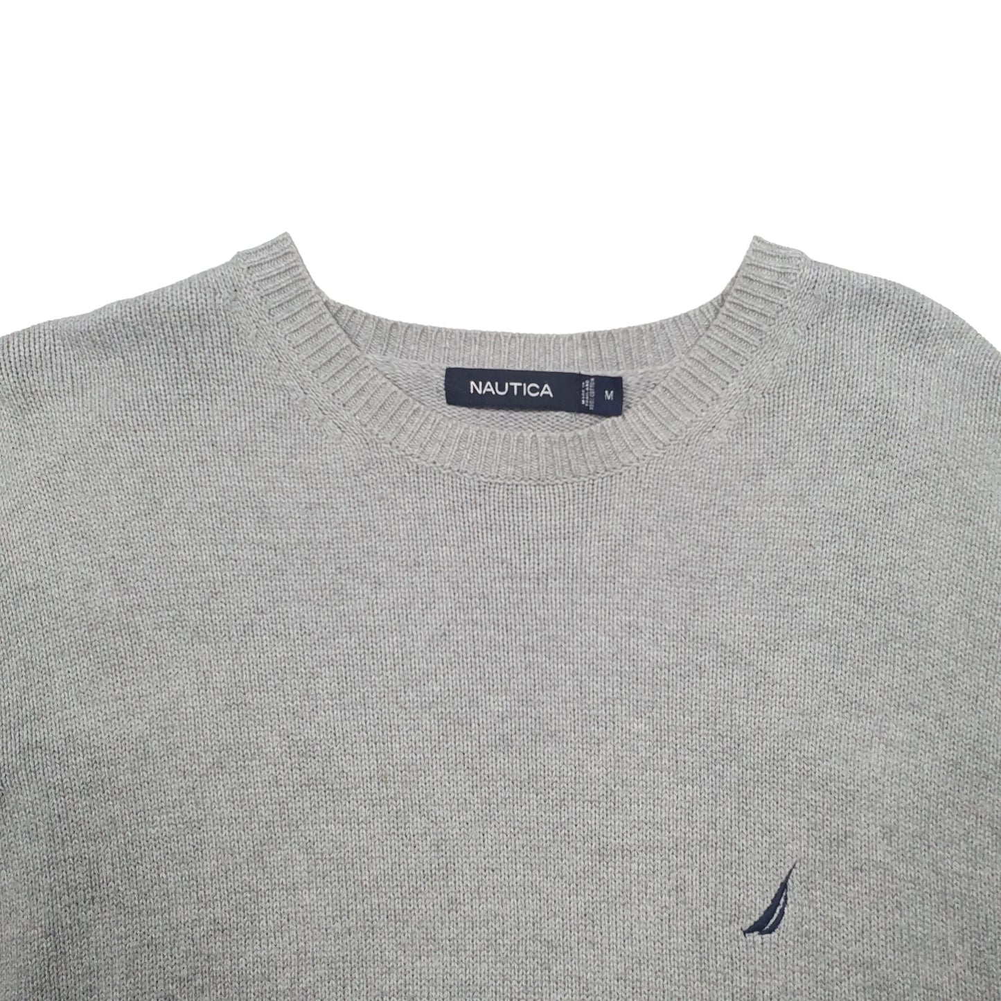 Mens Grey Nautica Knit Crewneck Jumper