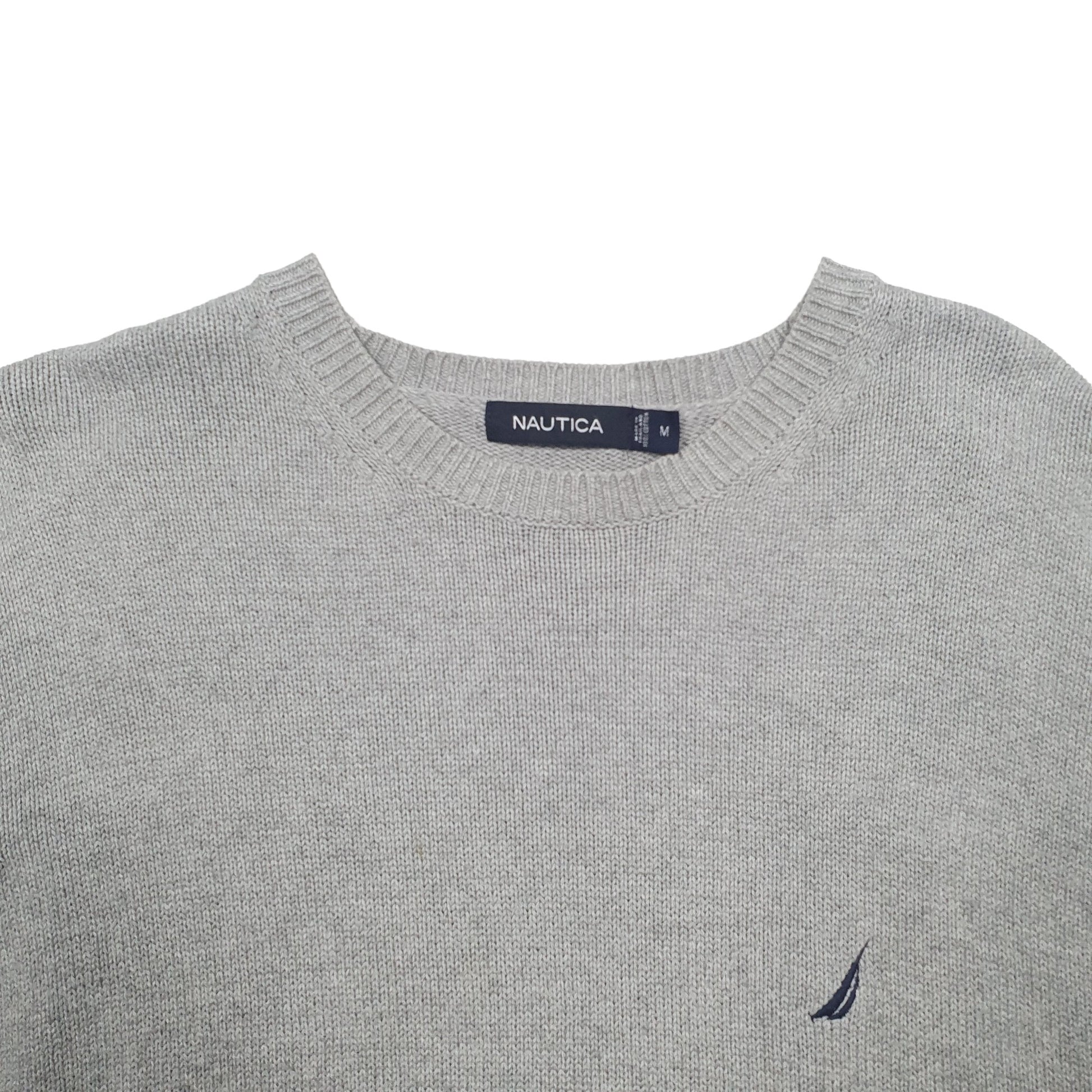 Mens Grey Nautica Knit Crewneck Jumper
