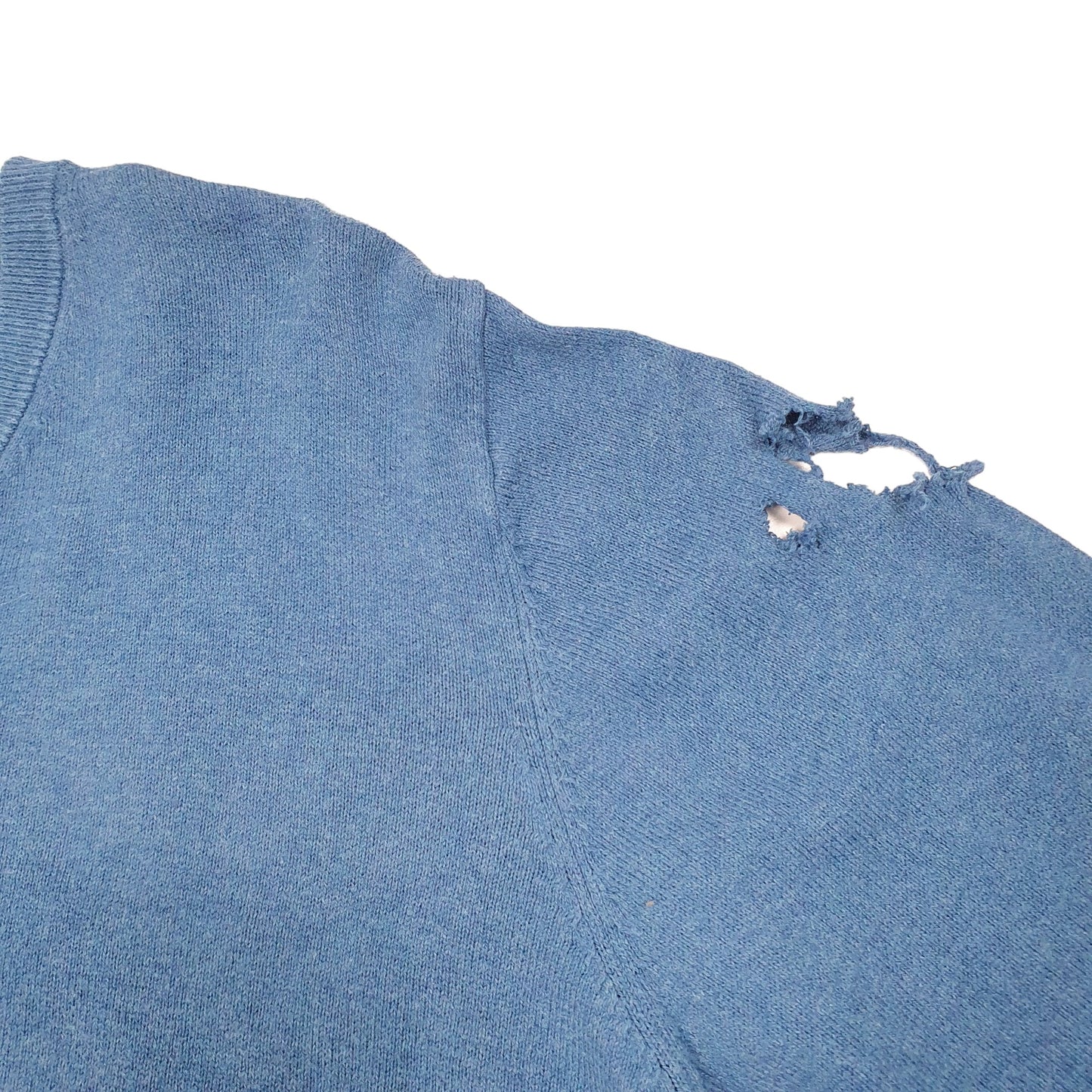 Mens Blue L.L.Bean Knit V Neck Jumper