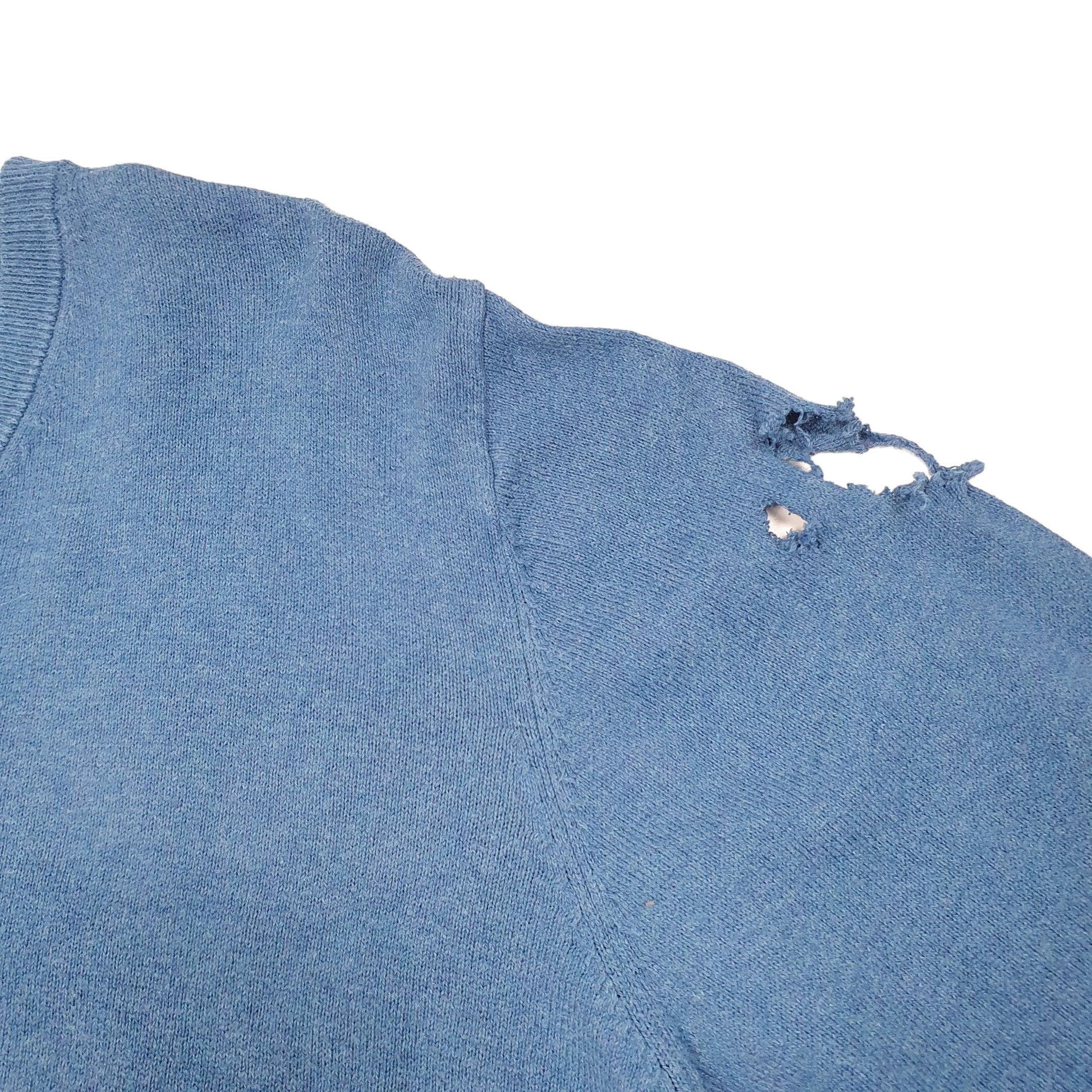 Mens Blue L.L.Bean Knit V Neck Jumper