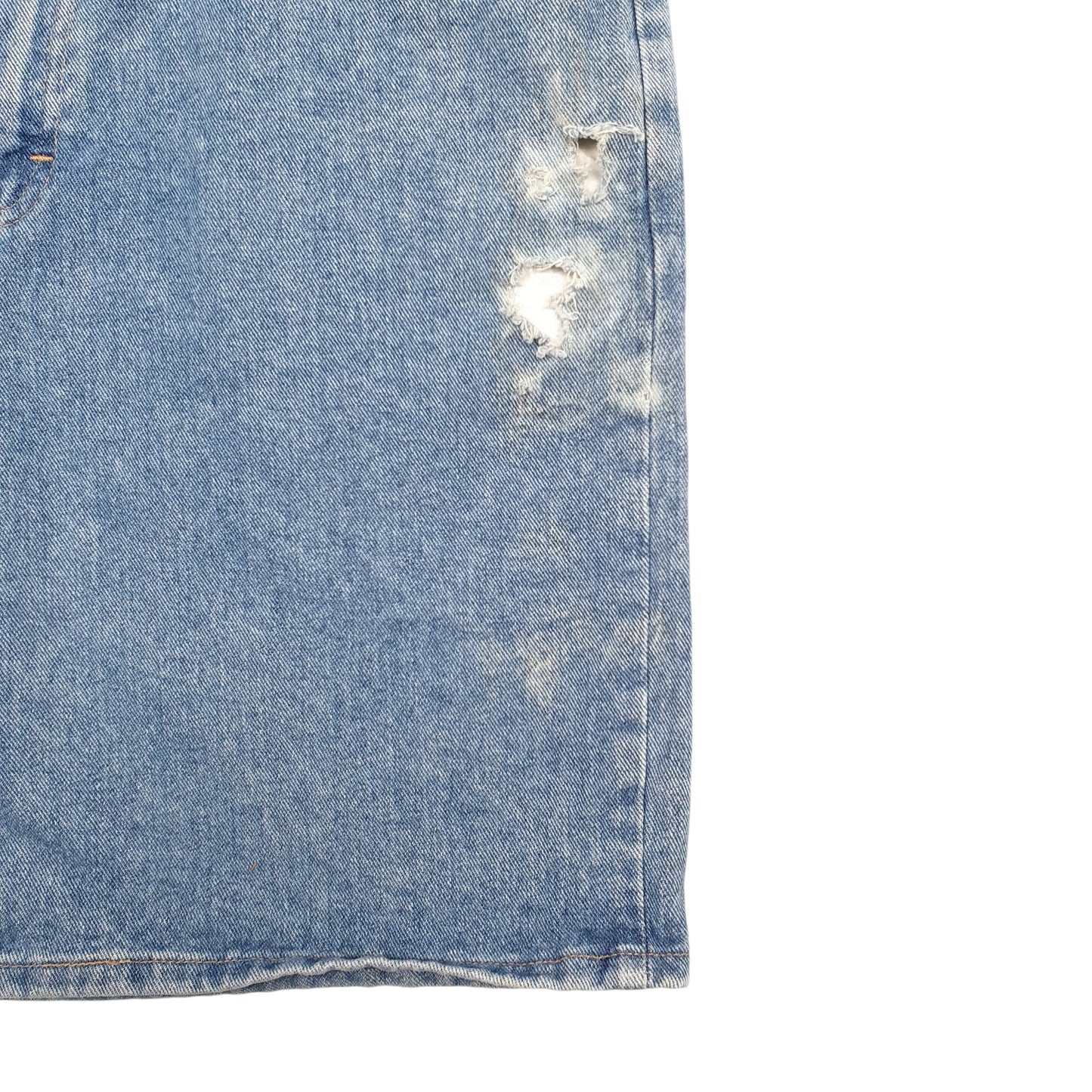 Mens Blue Wrangler Distressed Denim Shorts