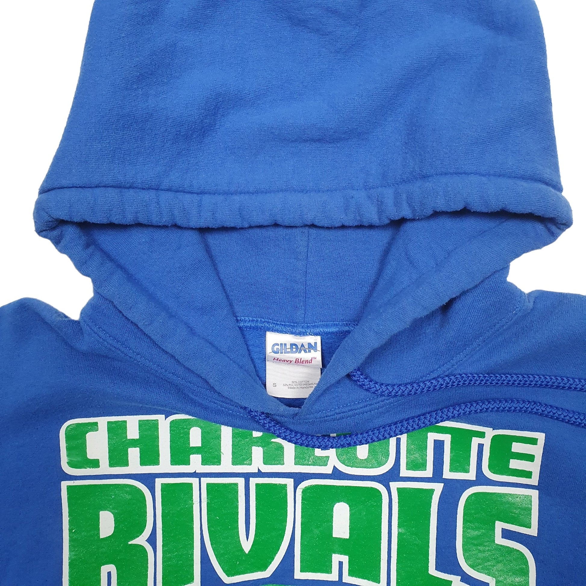 Womens Blue Gildan USA College Charlotte Rivals Basketball Hoodie Jumper