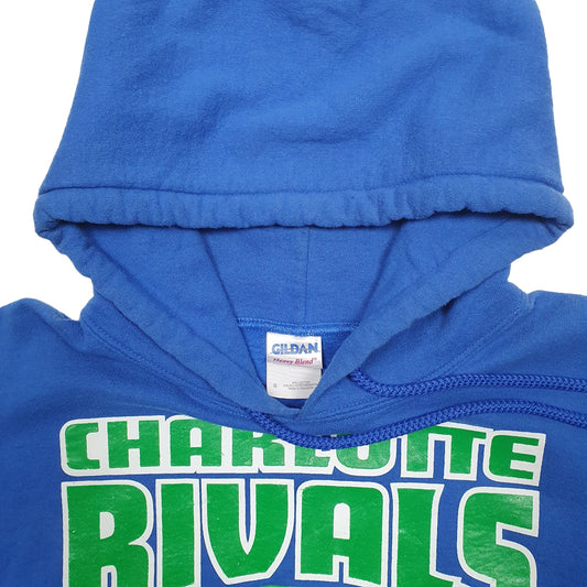 Womens Blue Gildan USA College Charlotte Rivals Basketball Hoodie Jumper