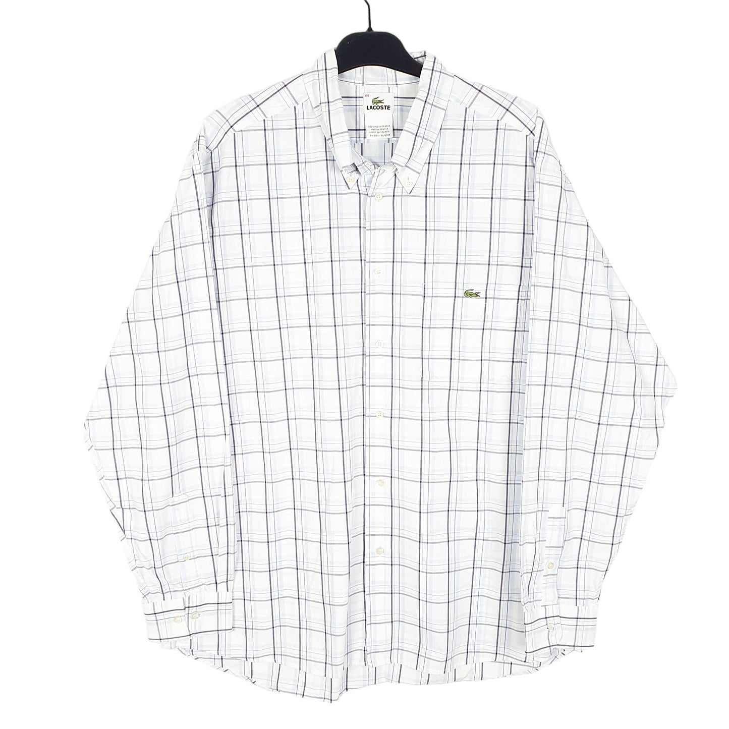Mens White Lacoste  Long Sleeve Shirt