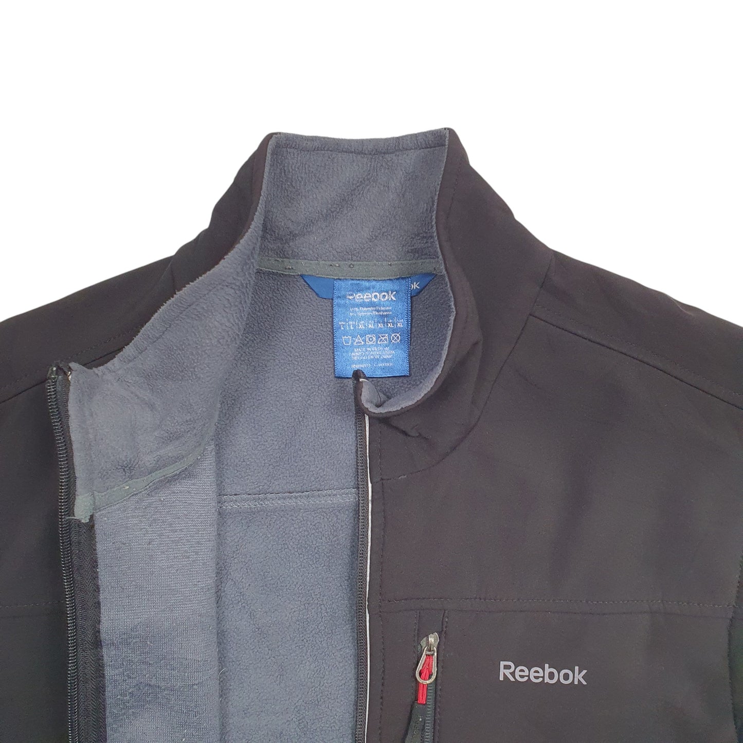 Mens Black Reebok Softshell Hoodie Coat