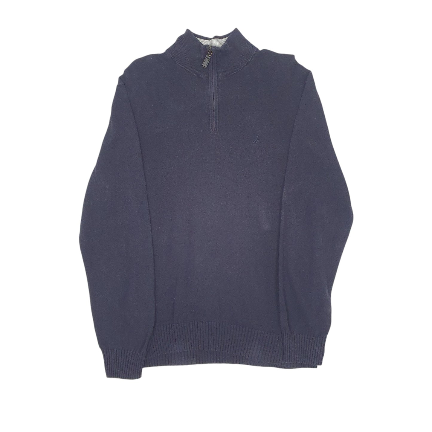 Mens Navy Nautica Knitwear Quarter Zip Jumper