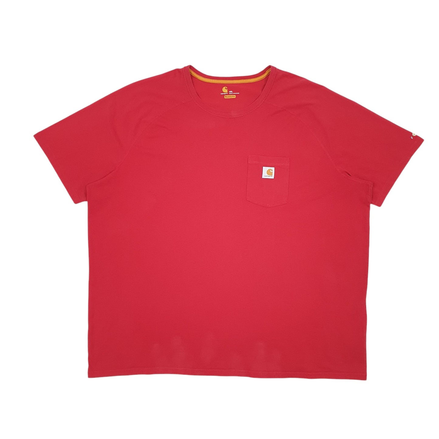 Mens Red Carhartt Force Relaxed Fit Short Sleeve T Shirt