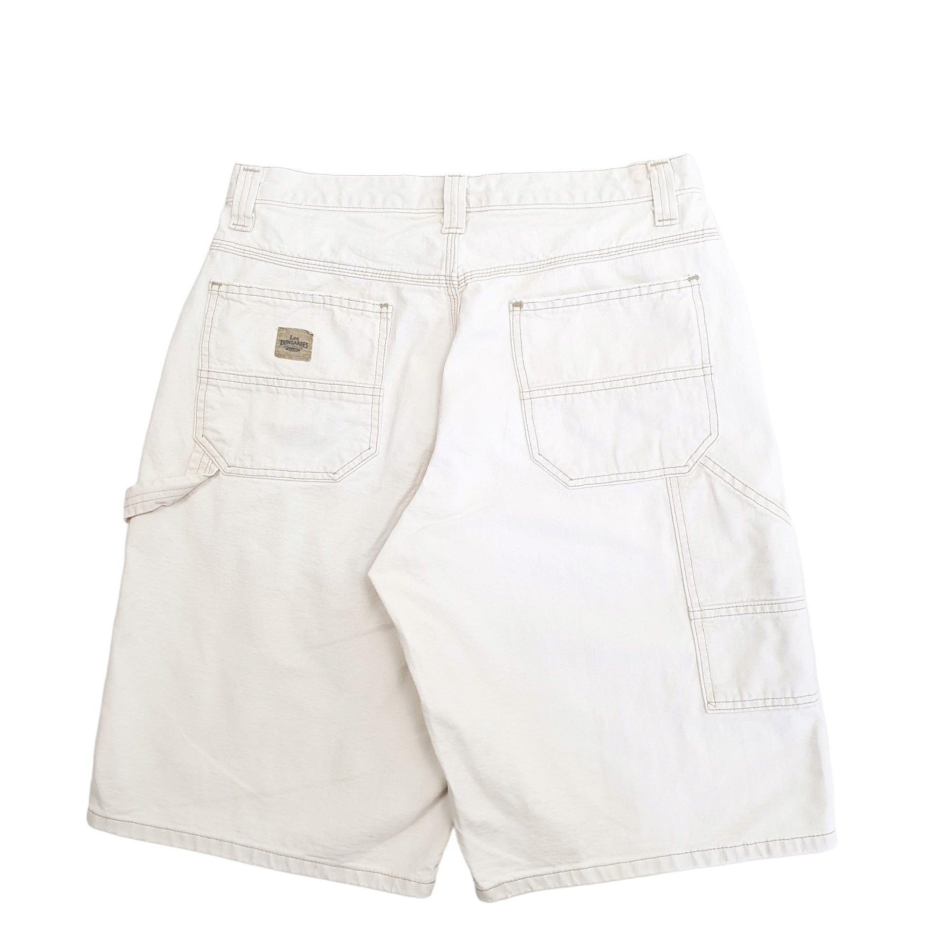 Mens Cream Lee Dungarees Carpenter Shorts