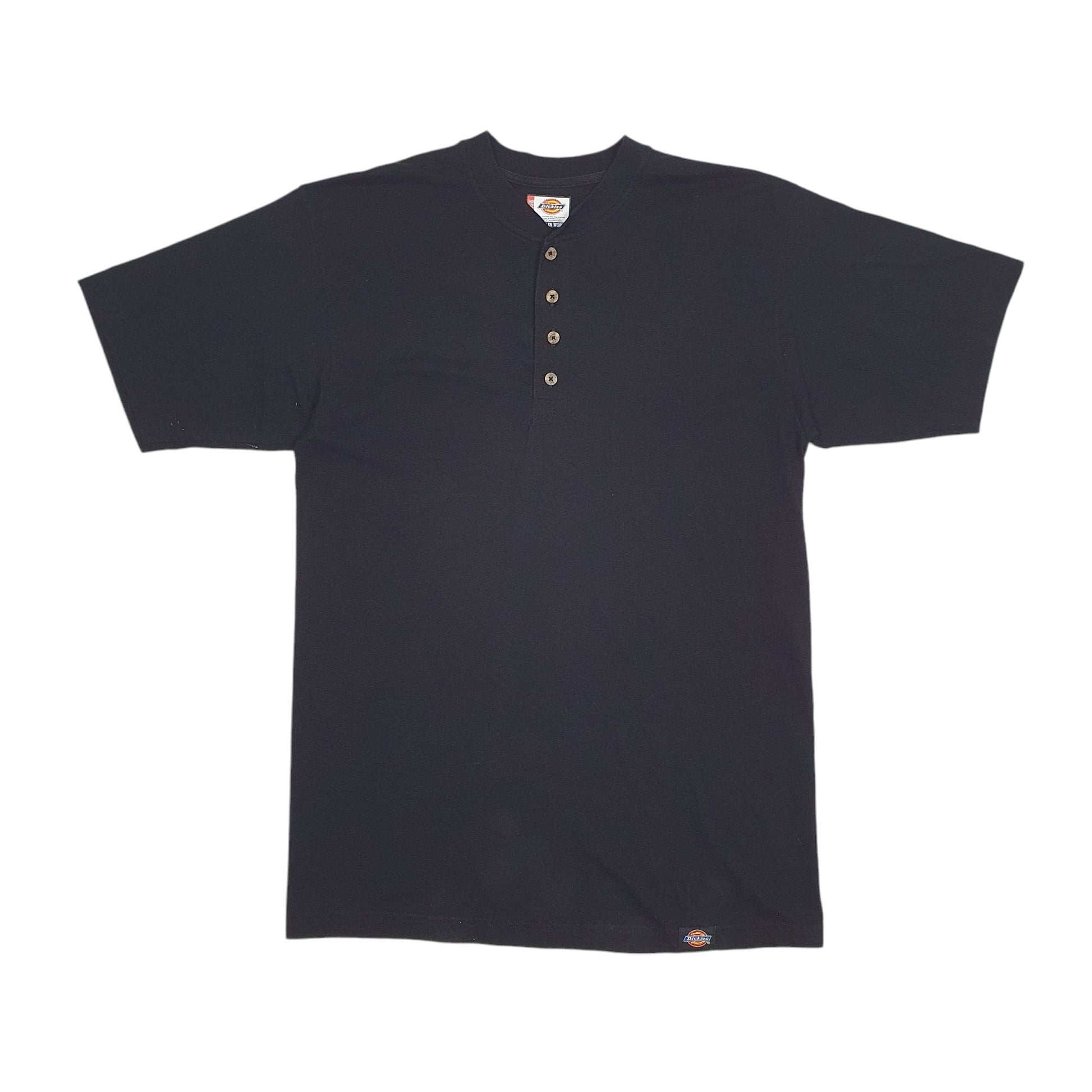 Mens Black Dickies Henley Short Sleeve T Shirt