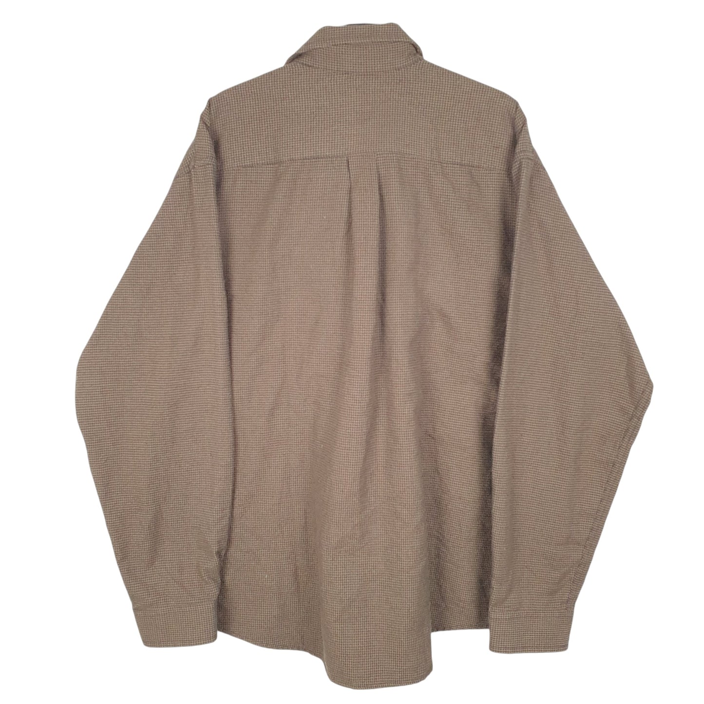 Mens Brown L.L.Bean Houndstooth Blend Long Sleeve Shirt