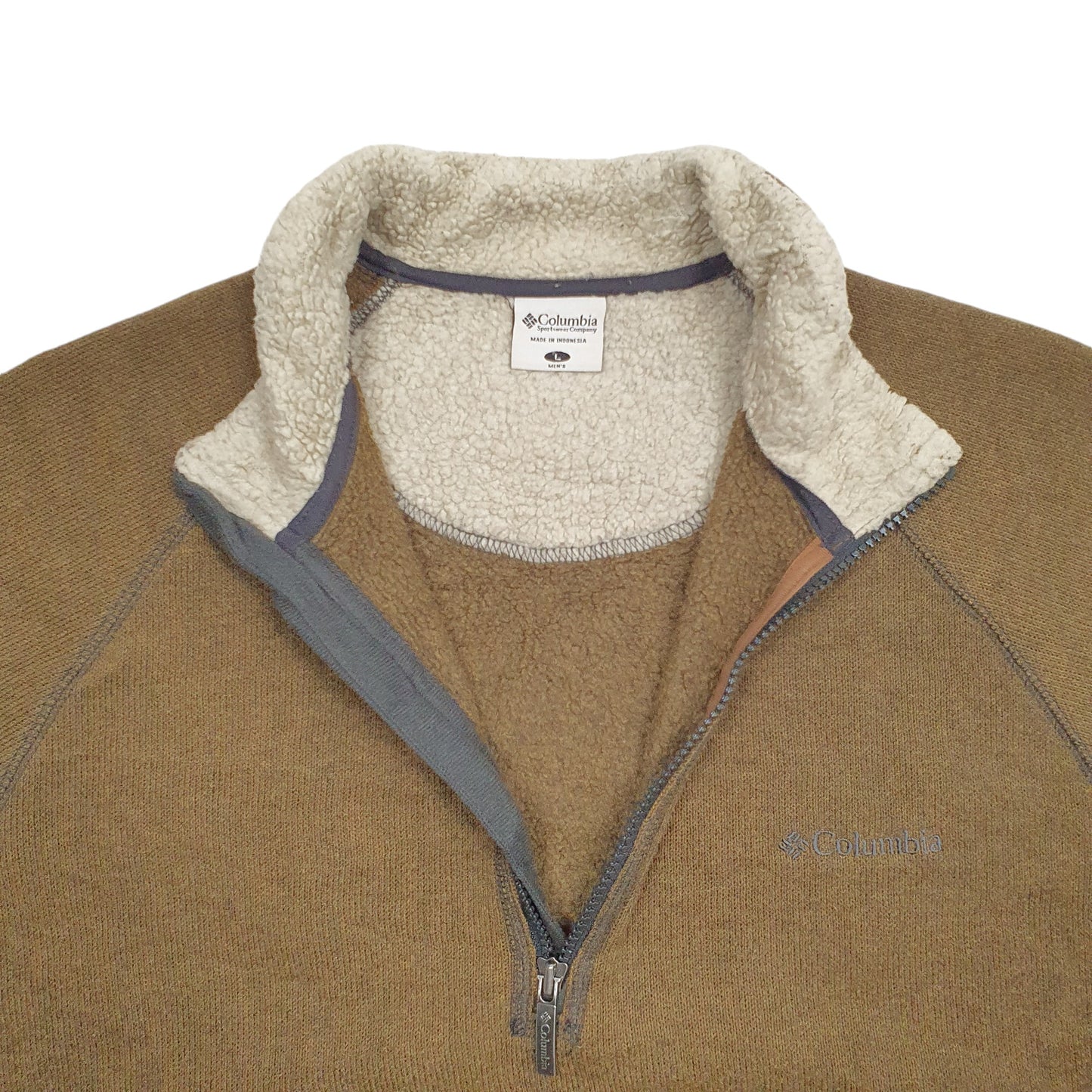 Mens Brown Columbia  Quarter Zip Jumper