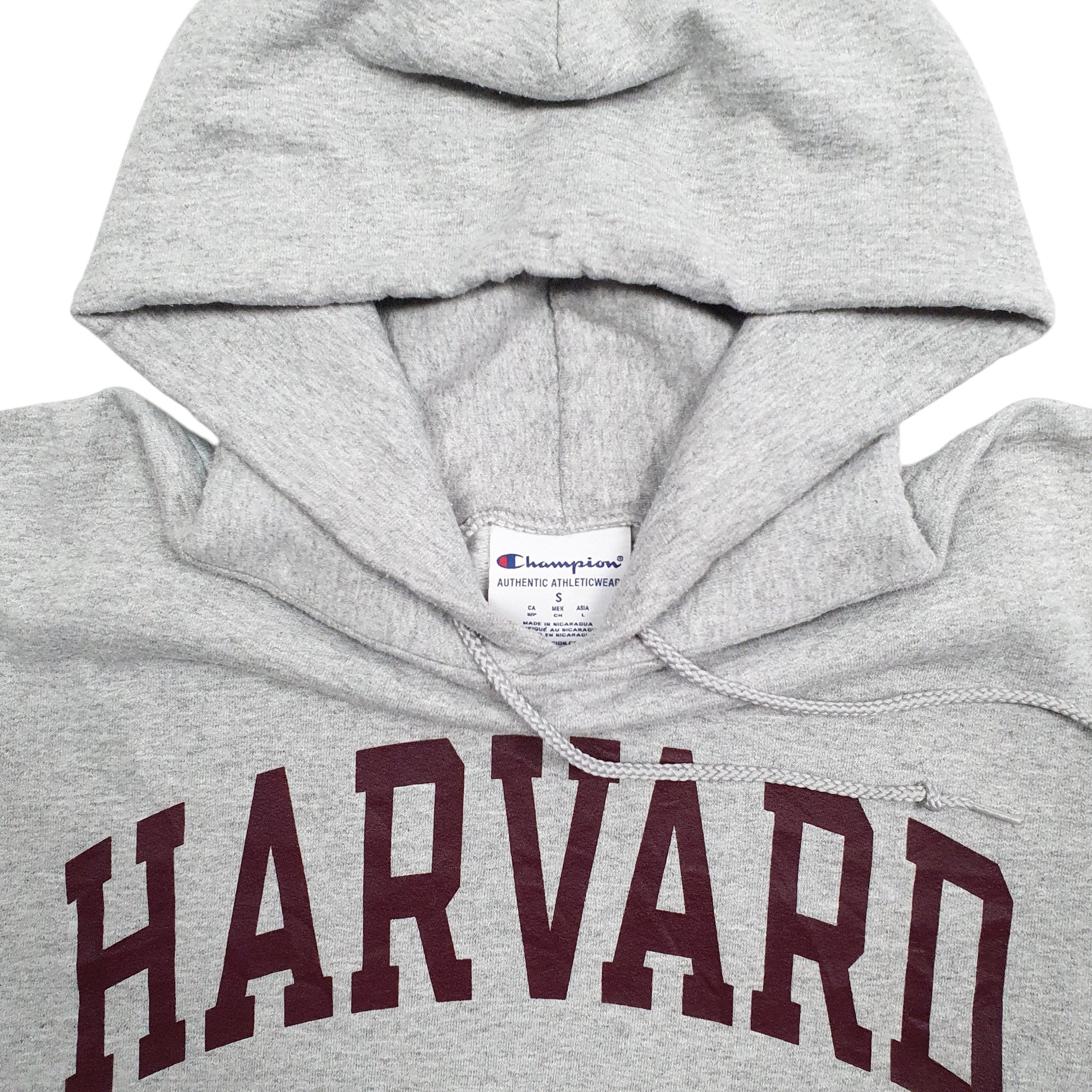 Mens Grey Champion Harvard University Spellout Hoodie Jumper