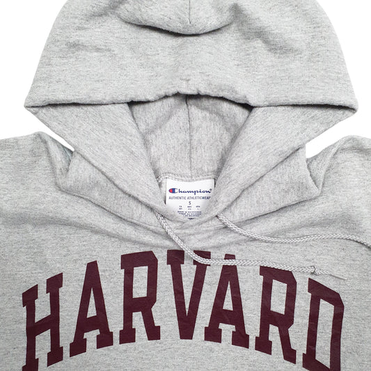 Mens Grey Champion Harvard University Spellout Hoodie Jumper