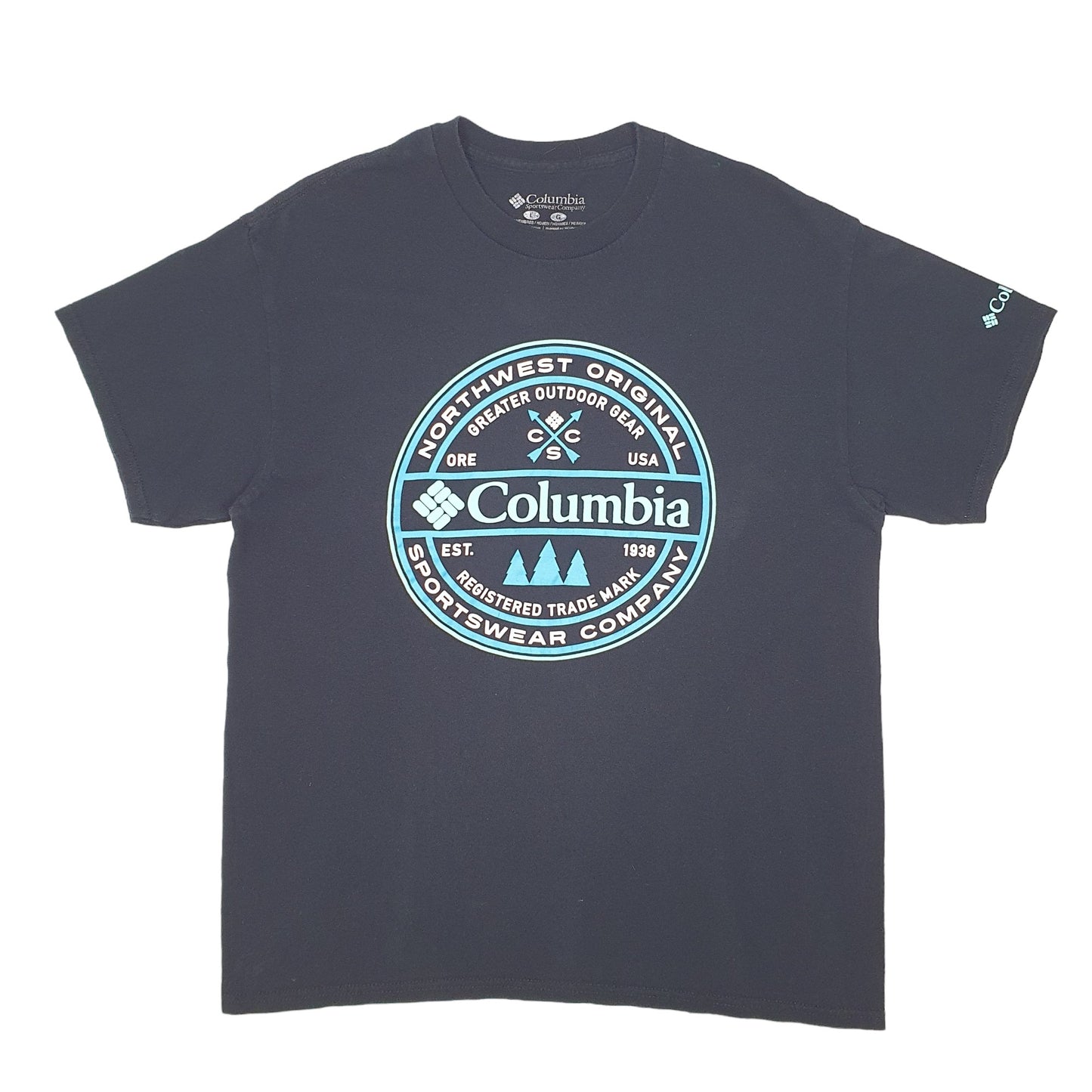 Mens Black Columbia Sportswear  Short Sleeve T Shirt
