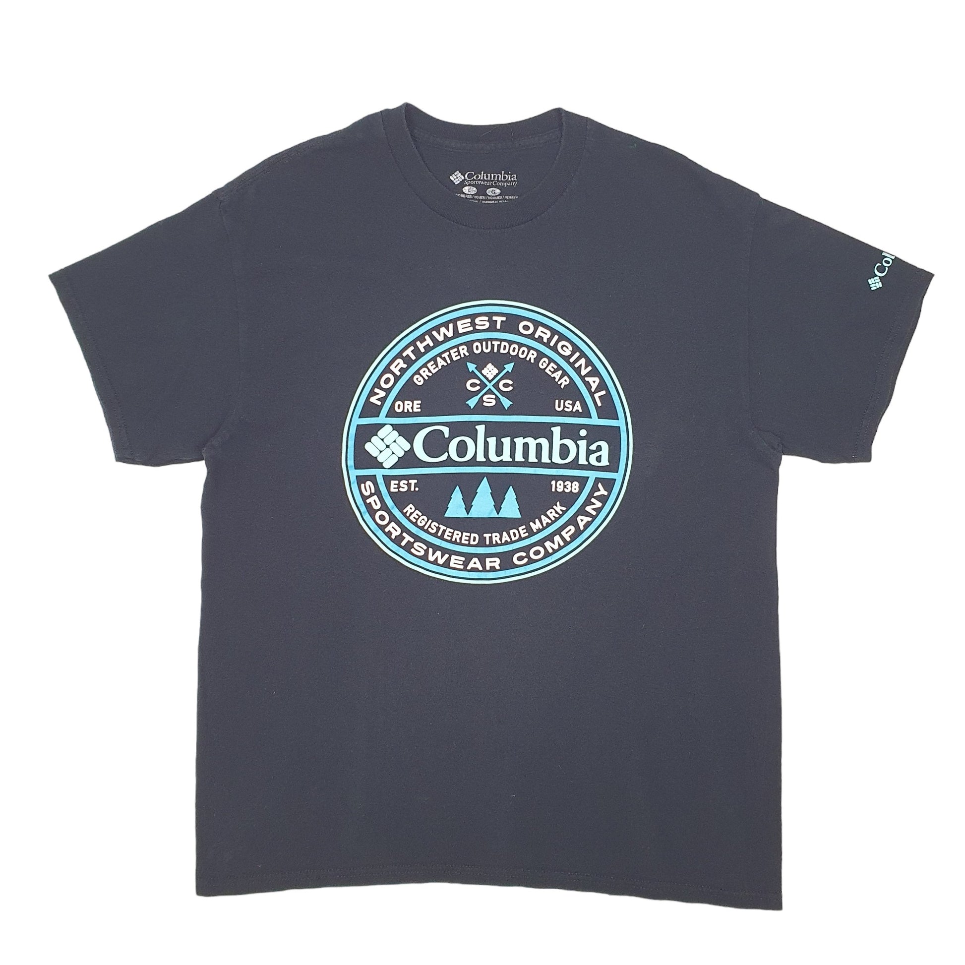 Mens Black Columbia Sportswear  Short Sleeve T Shirt