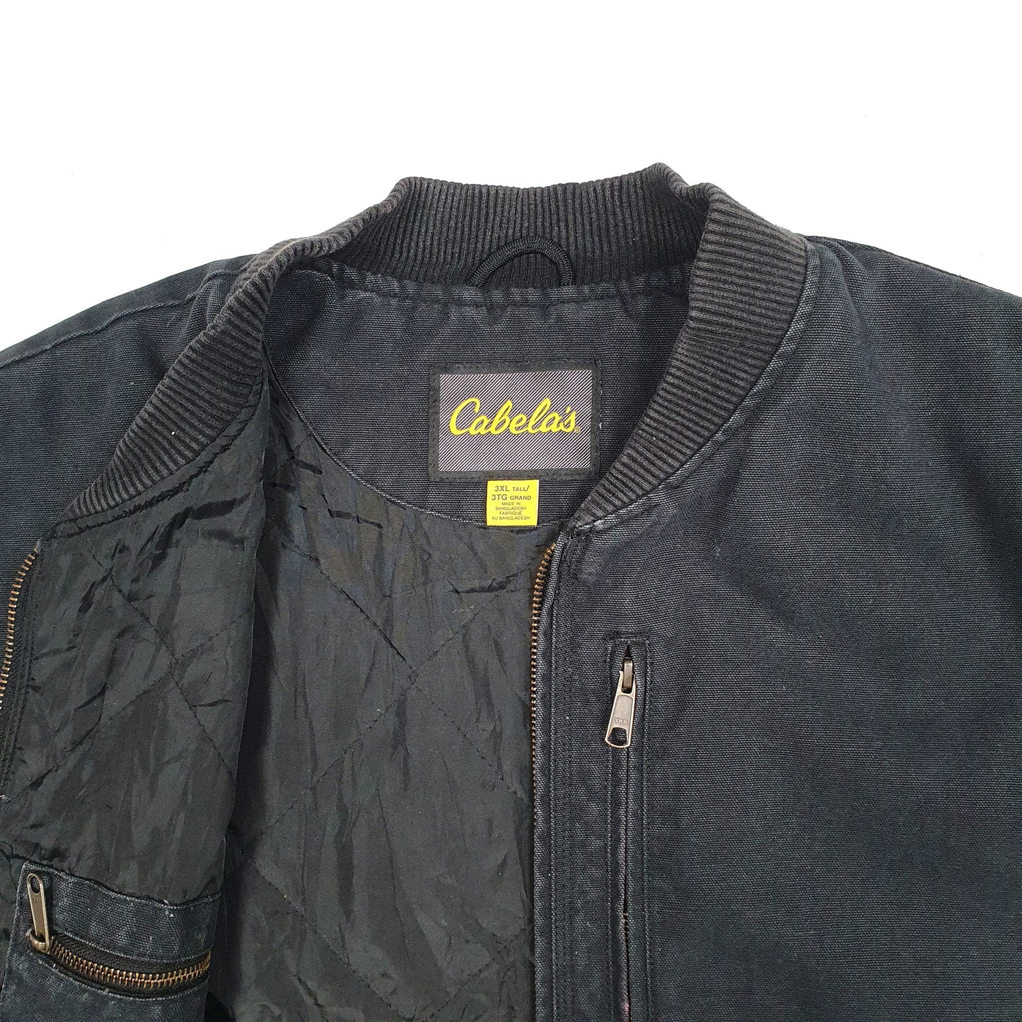 Mens Black Cabelas Gilet Vest Hunting Full Zip Coat