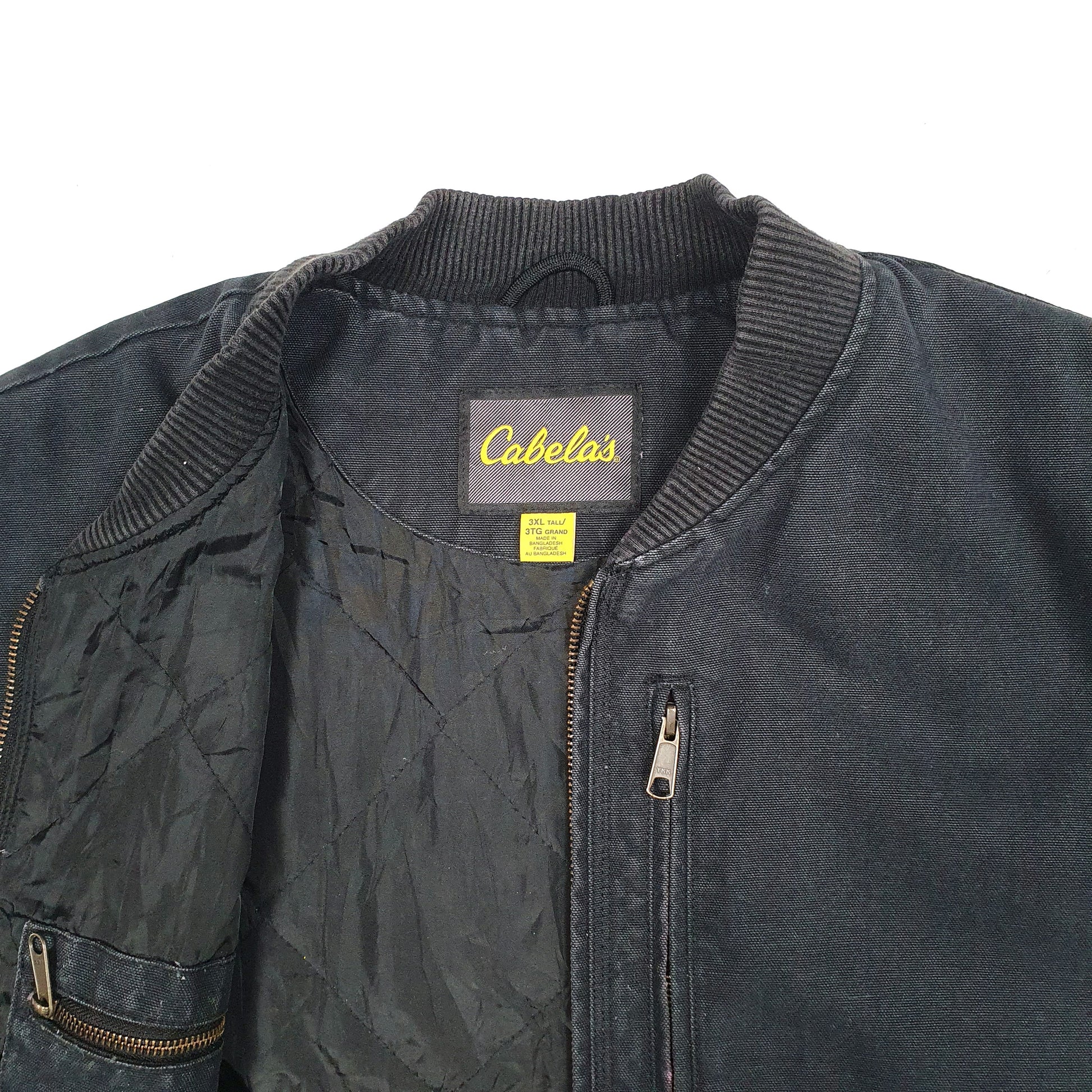 Mens Black Cabelas Gilet Vest Hunting Full Zip Coat