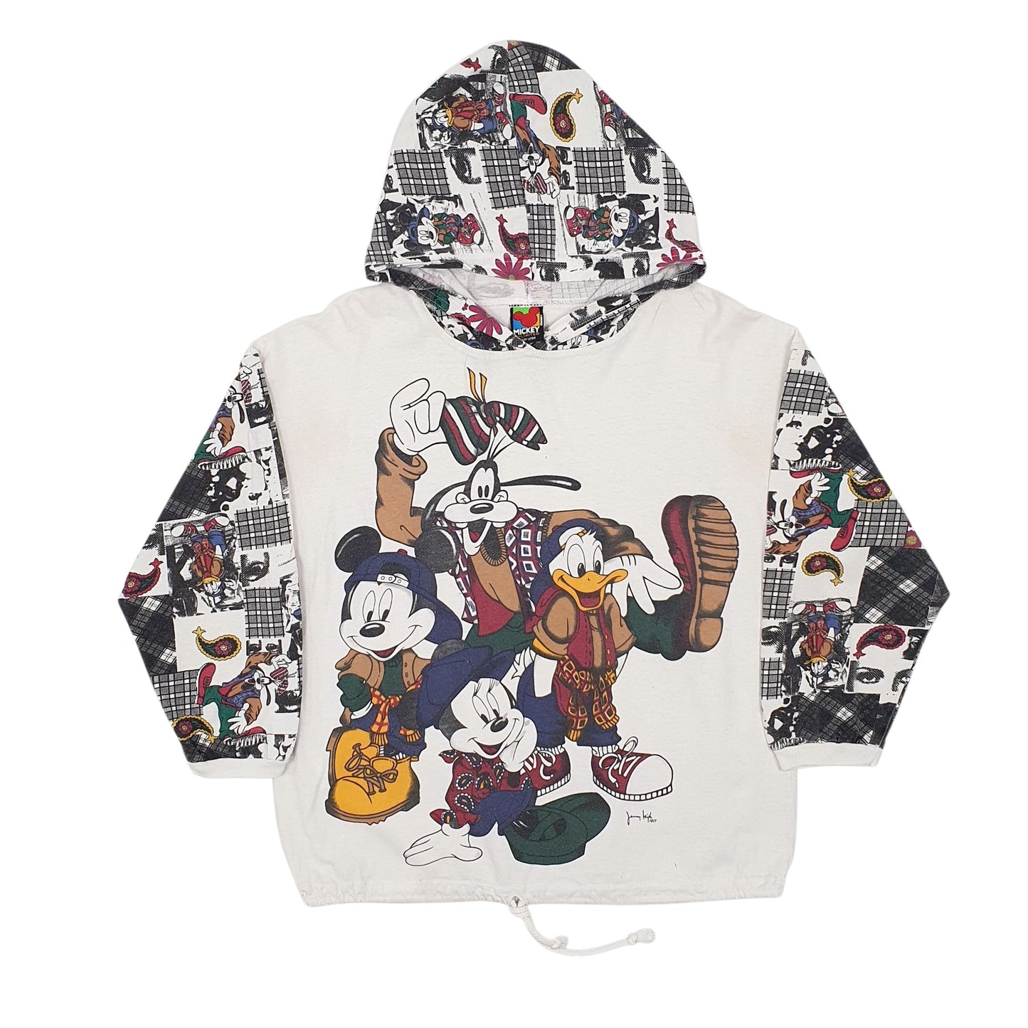 Womens White Disney Vintage Made In USA Hoodie Jumper