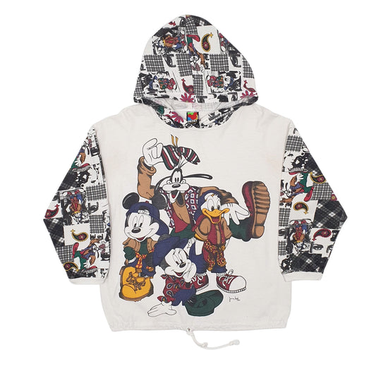 Womens White Disney Vintage Made In USA Hoodie Jumper