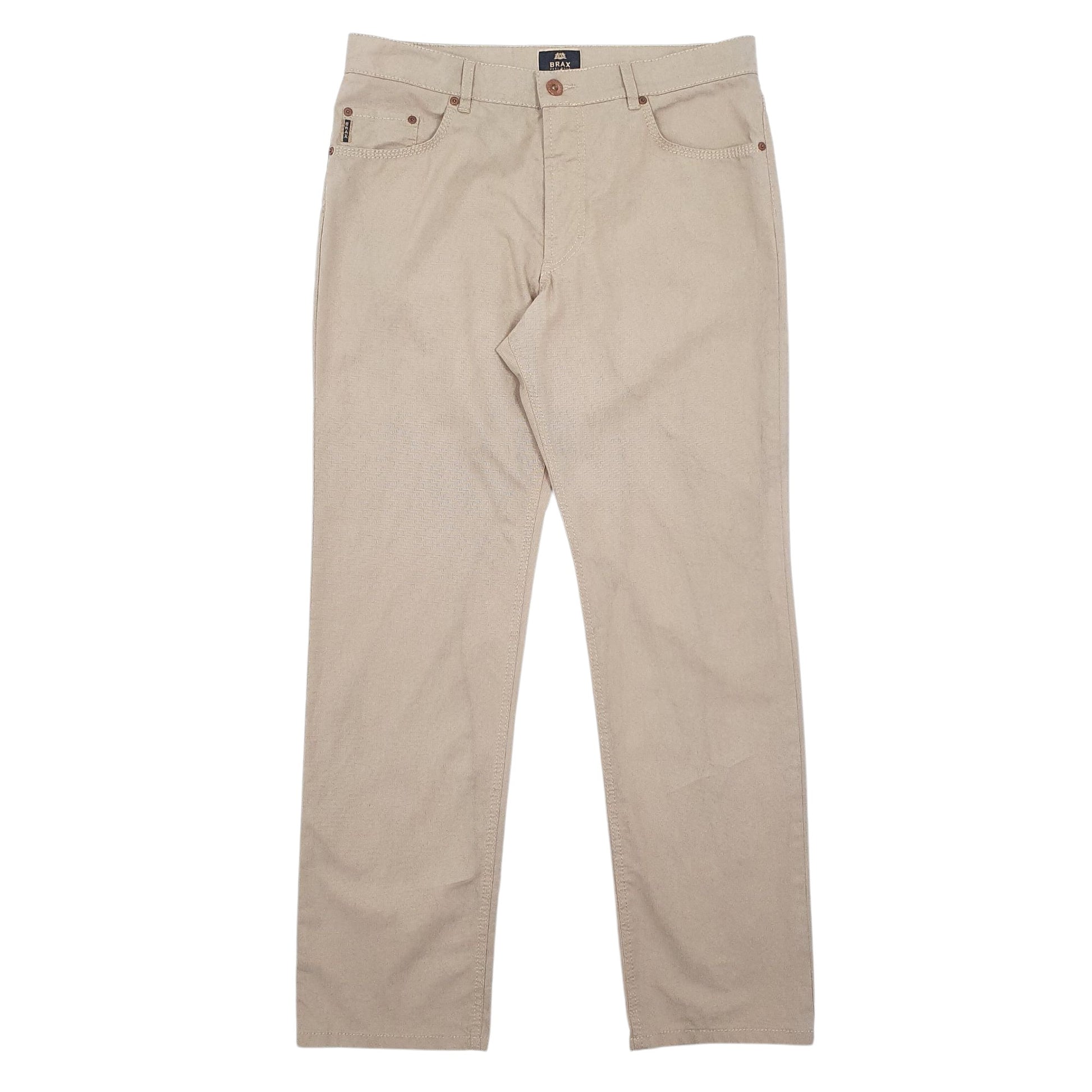 Mens Beige Brax  Chino Trousers