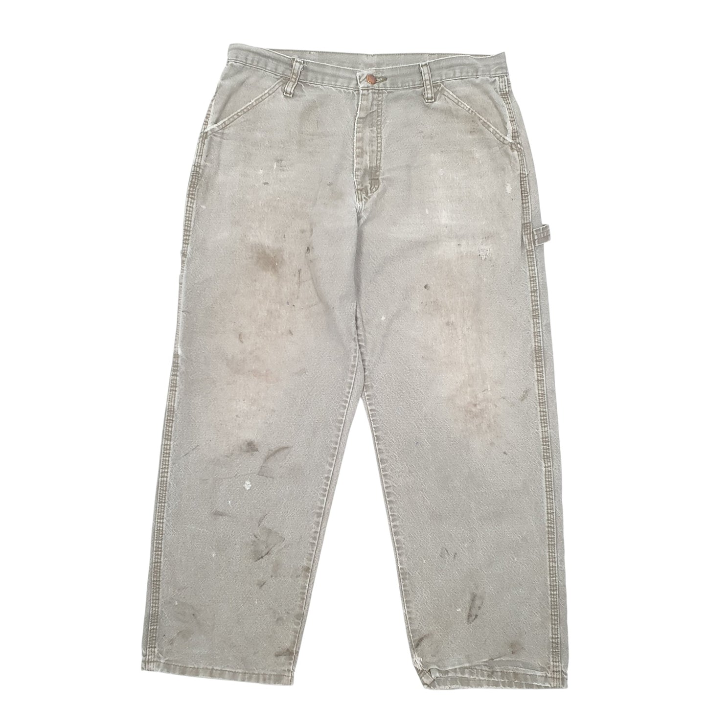 Mens Khaki Rustler Workwear Carpenter Trousers