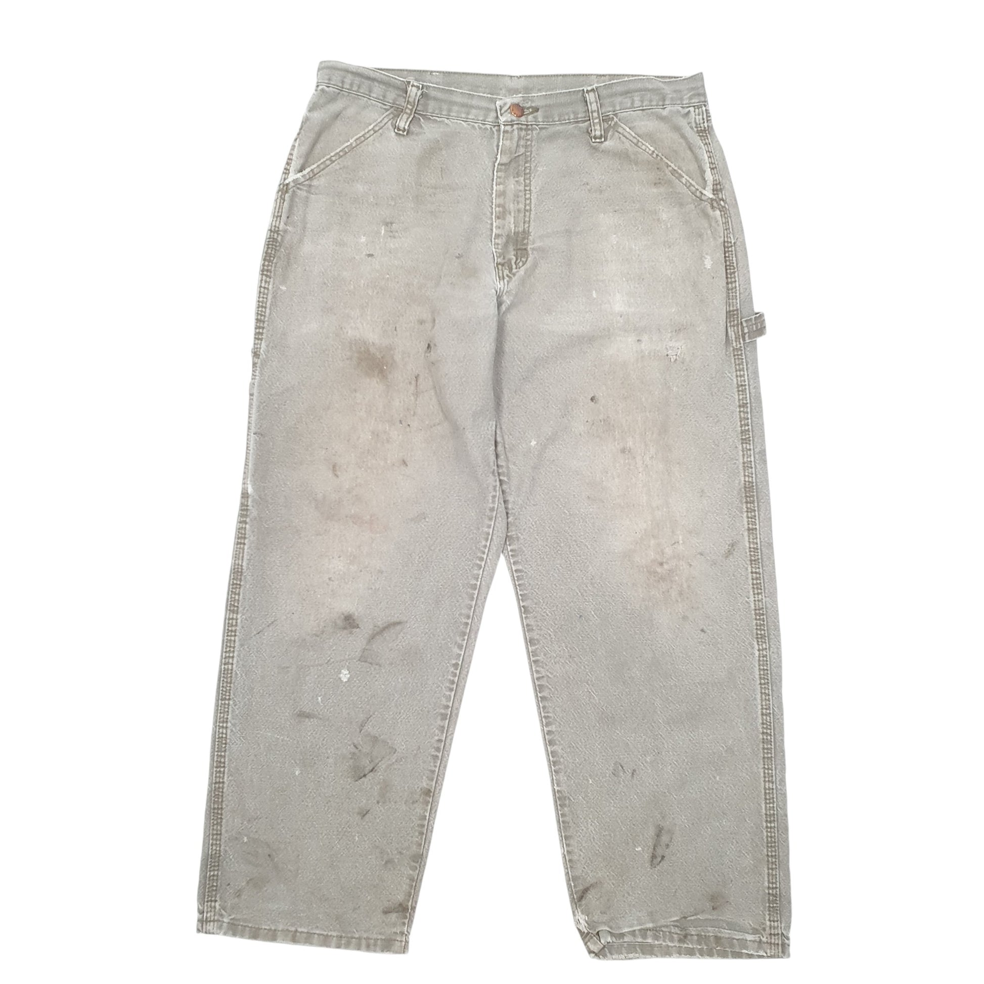 Mens Khaki Rustler Workwear Carpenter Trousers