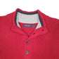 Mens Red Nautica Knit Button Quarter Zip Jumper