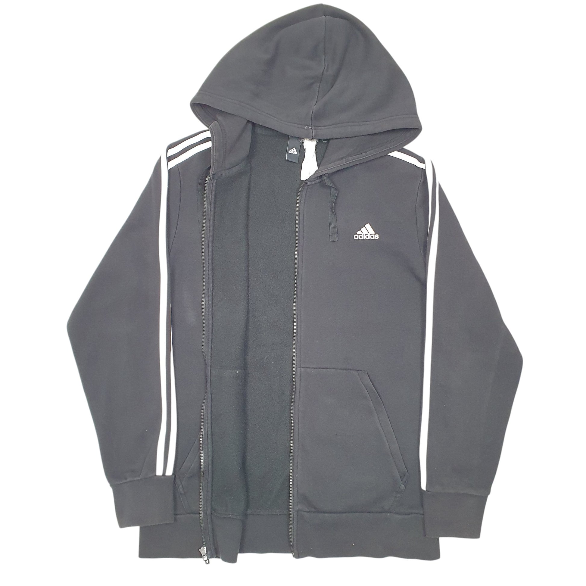Mens Black Adidas Hoodie Full Zip Jumper
