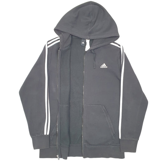 Mens Black Adidas Hoodie Full Zip Jumper