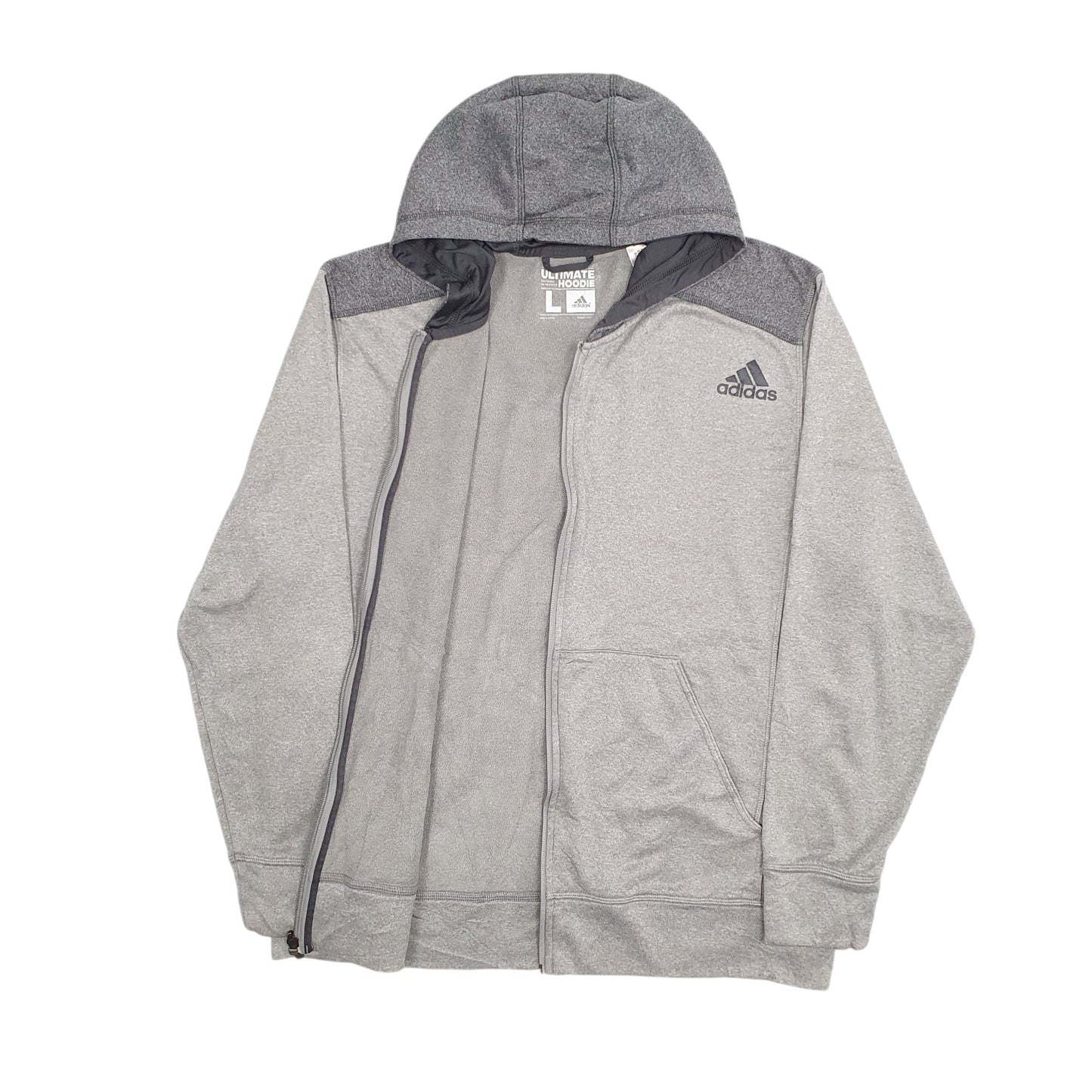 Mens Grey Adidas Hoodie Climawarm Full Zip Jumper