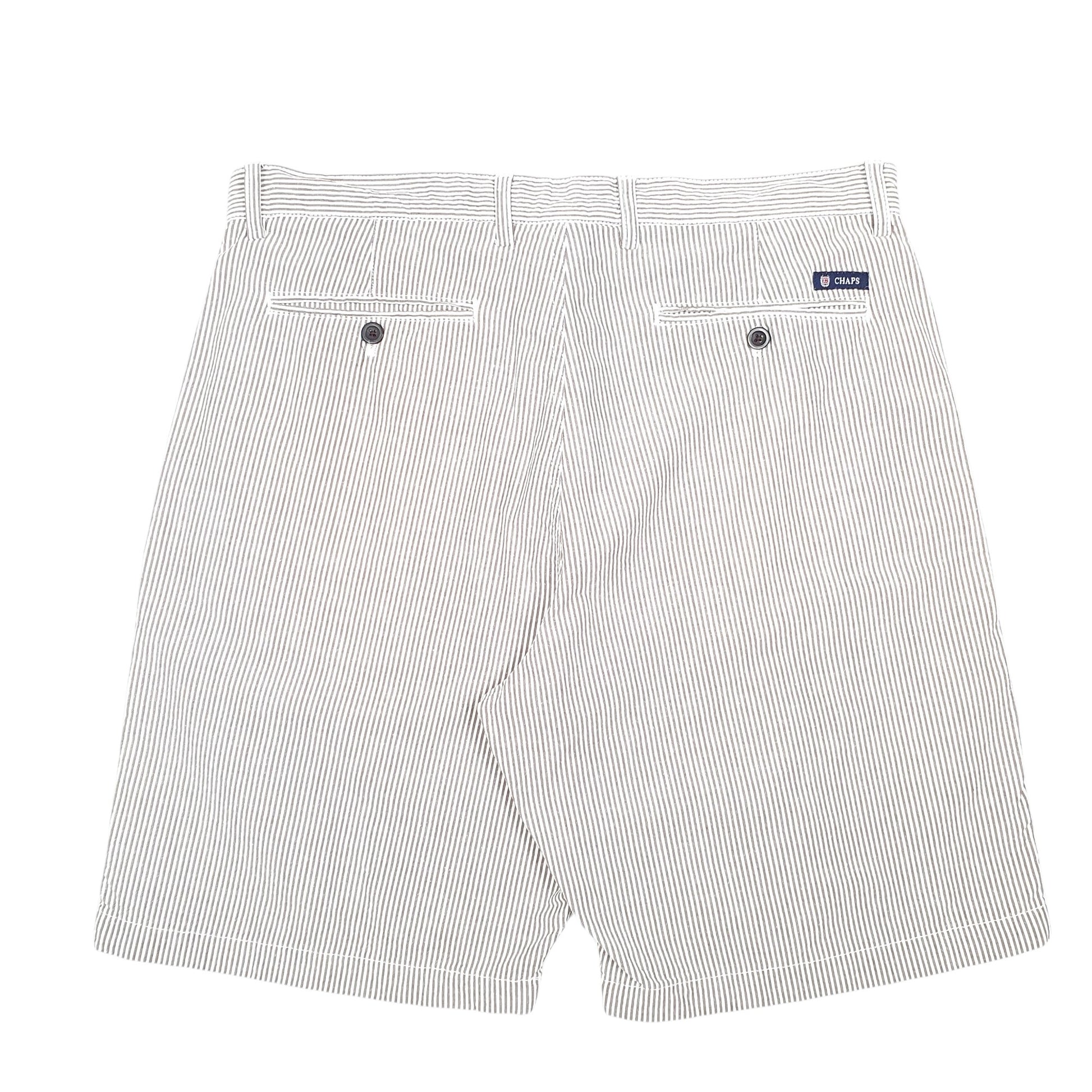 Mens White Chaps Striped Chino Shorts