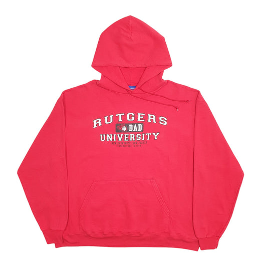Mens Red Champion Rutgers University Hoodie Jumper