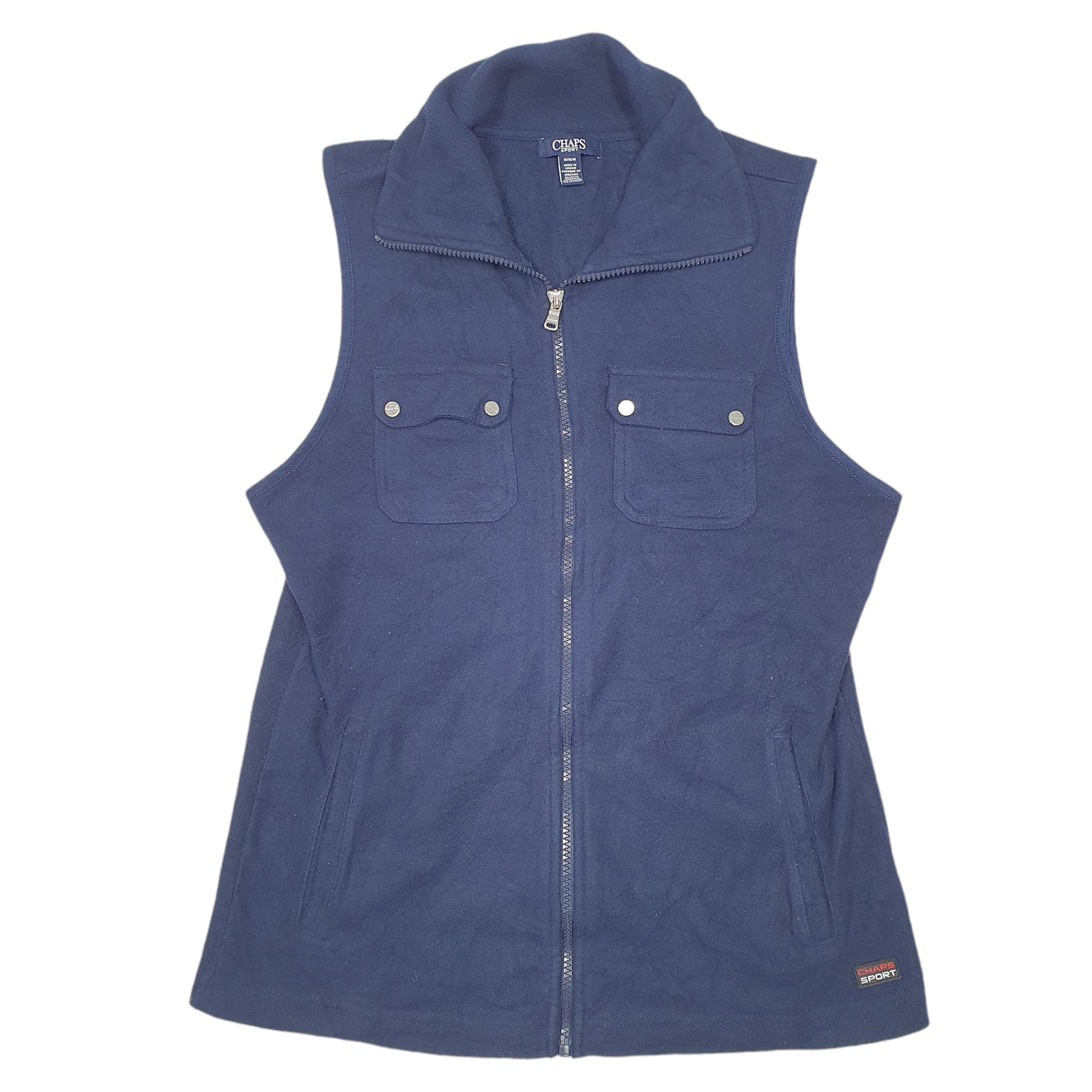 Womens Navy Chaps Sport Gilet Vest Bodywarmer Full Zip Jumper