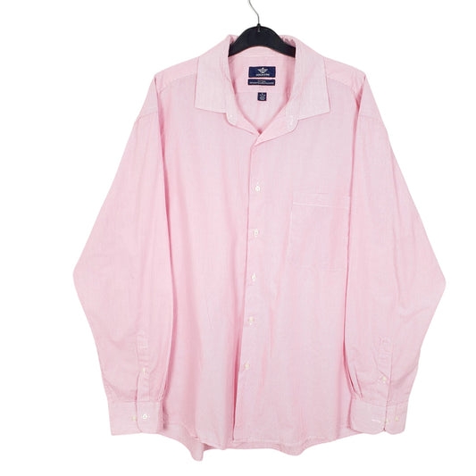Mens Pink Dockers Fitted Long Sleeve Shirt