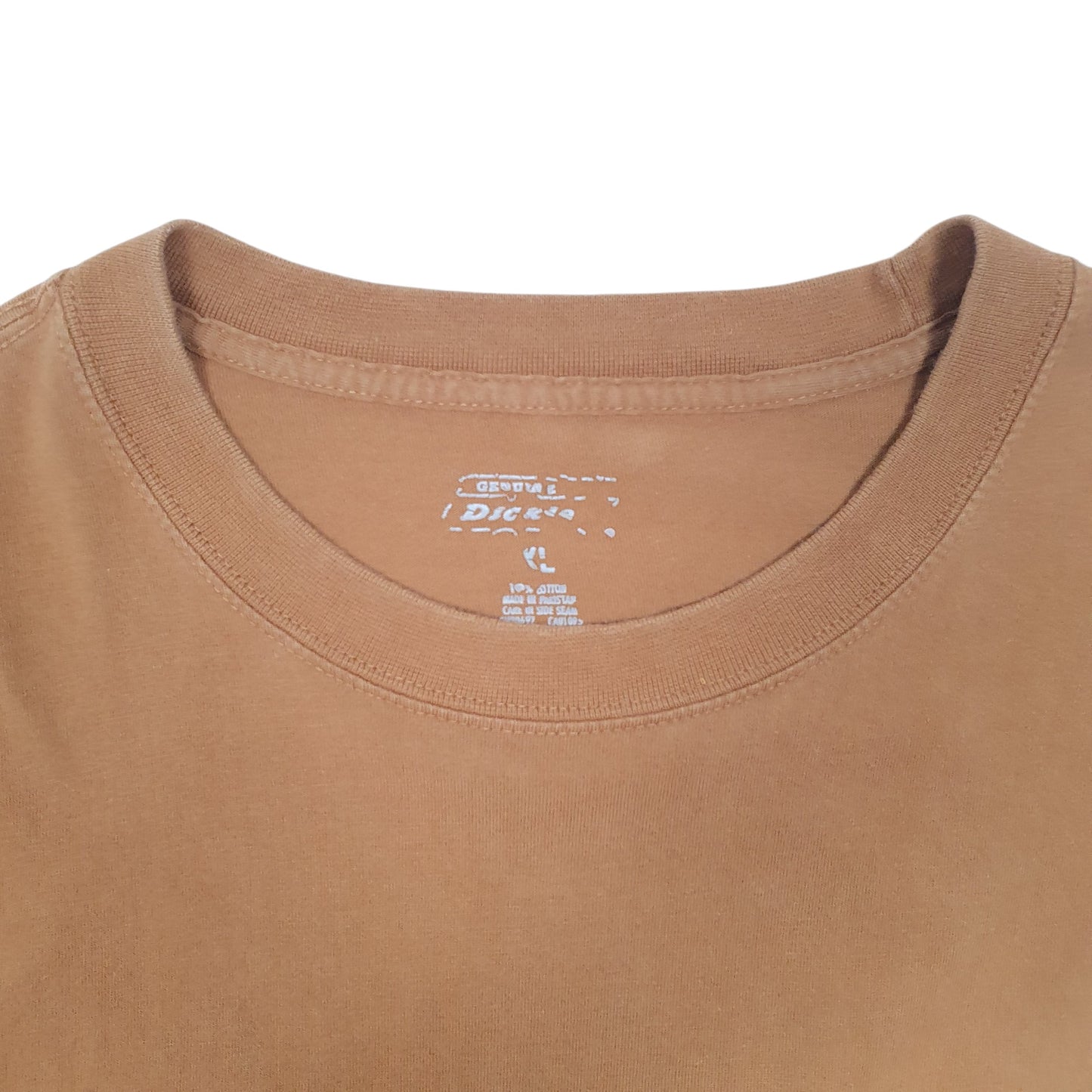 Mens Tan Dickies Pocket Workwear Short Sleeve T Shirt